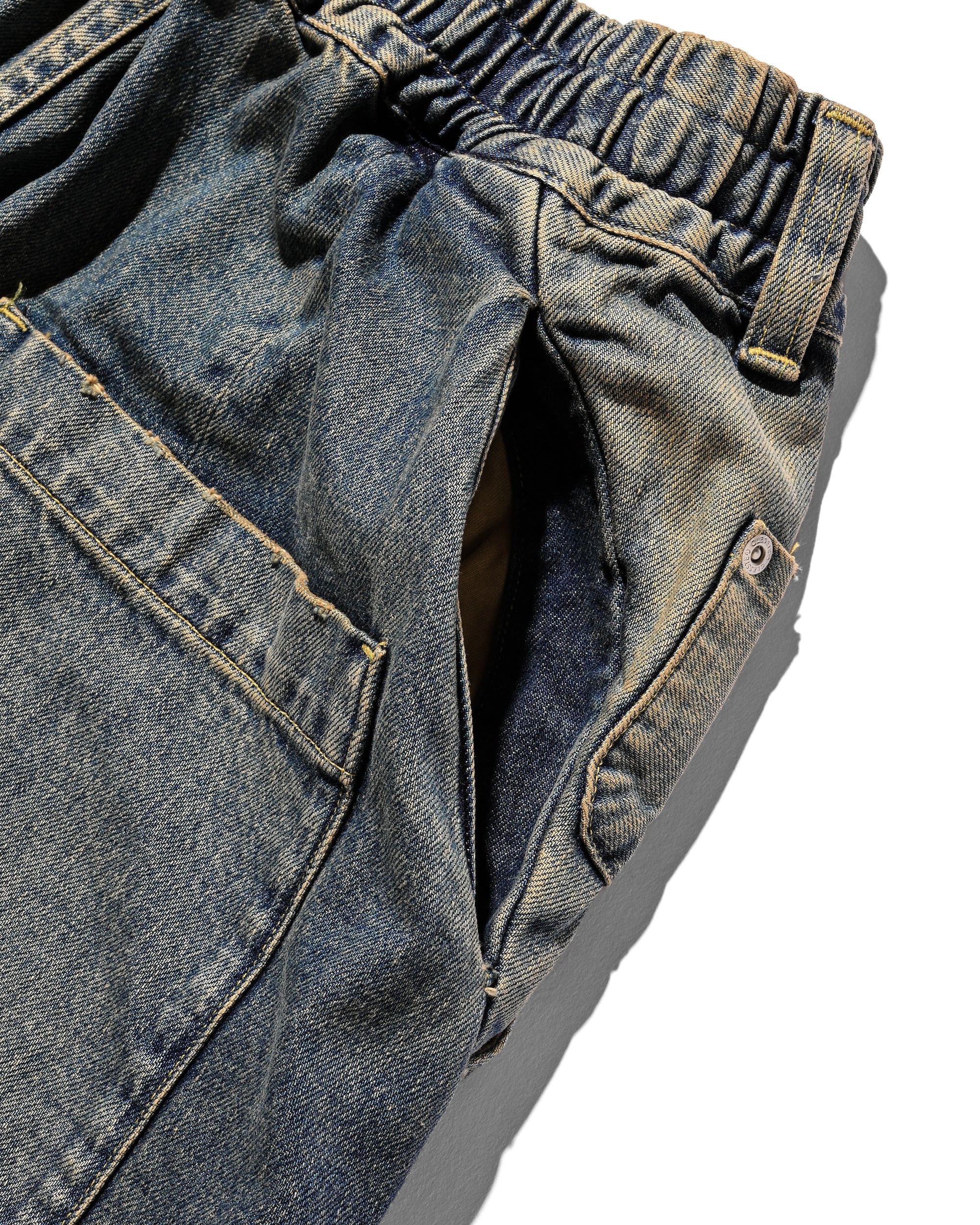【10.22 WED 20:00- IN STOCK】VINTAGE DYED SELVEDGE DENIM MASSIVE TWISTED PANTS (VINTAGE INDIGO)