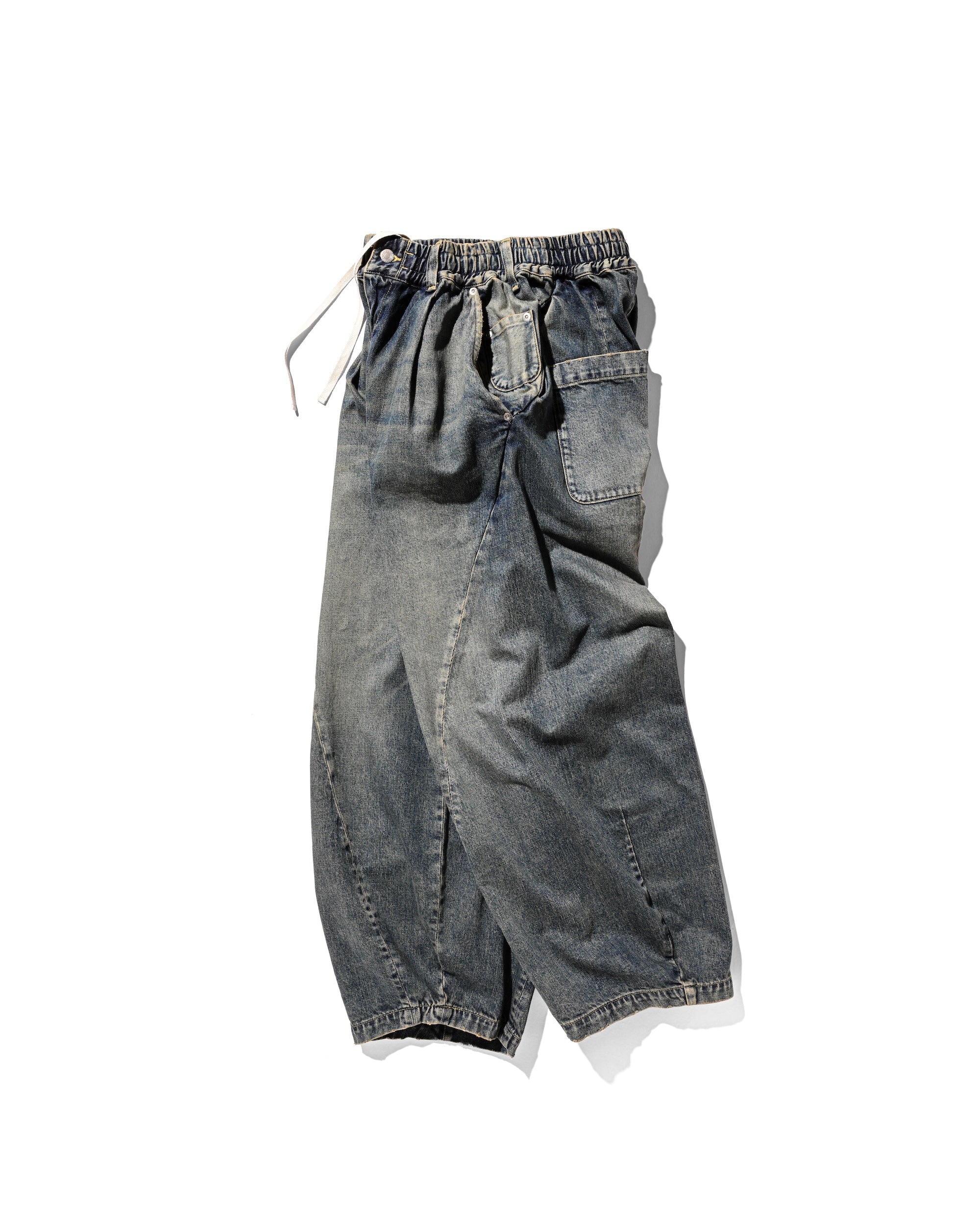 【10.22 WED 20:00- IN STOCK】VINTAGE DYED SELVEDGE DENIM MASSIVE TWISTED PANTS (VINTAGE INDIGO)