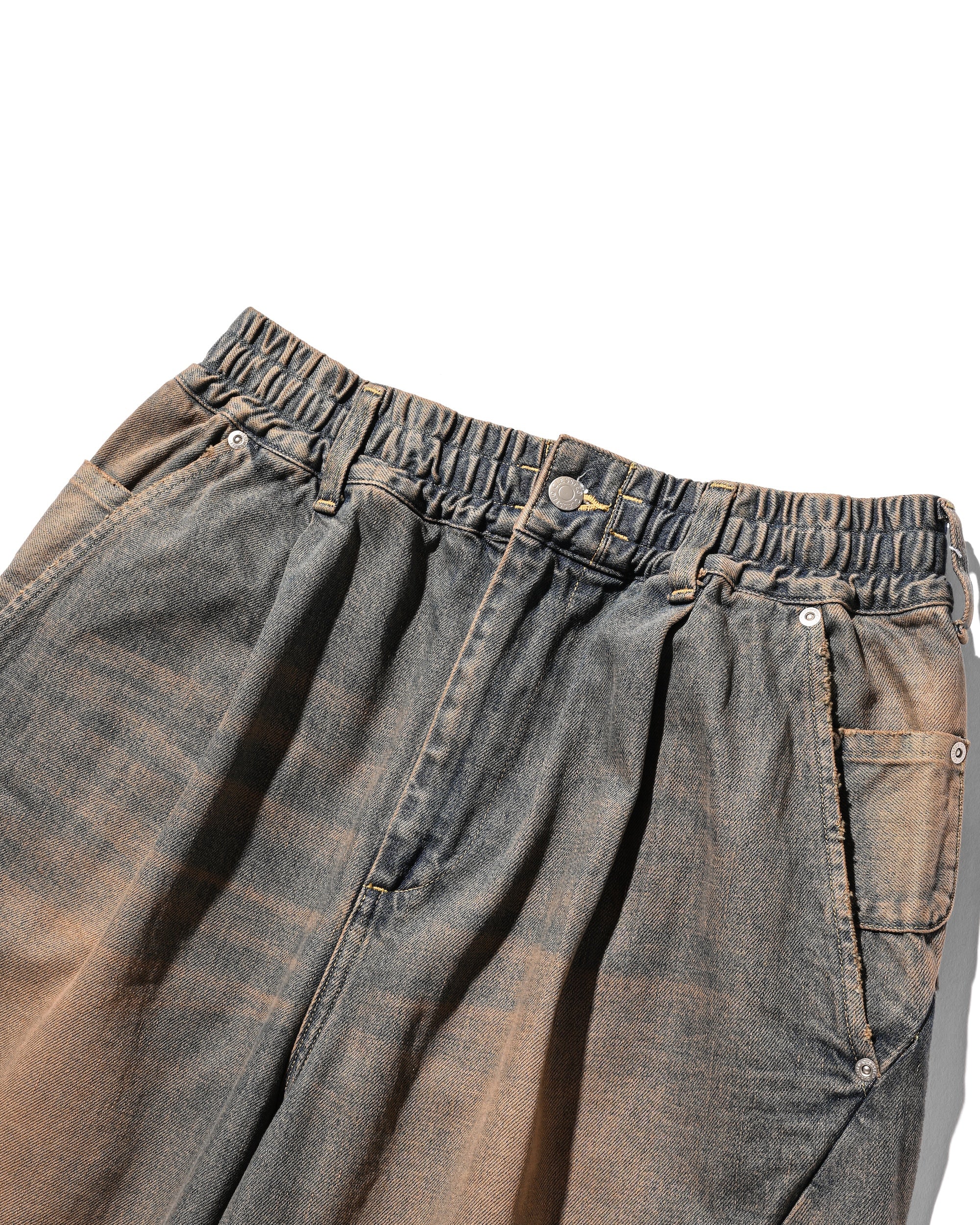 【10.22 WED 20:00- IN STOCK】VINTAGE DYED SELVEDGE DENIM MASSIVE TWISTED PANTS (VINTAGE BROWN)