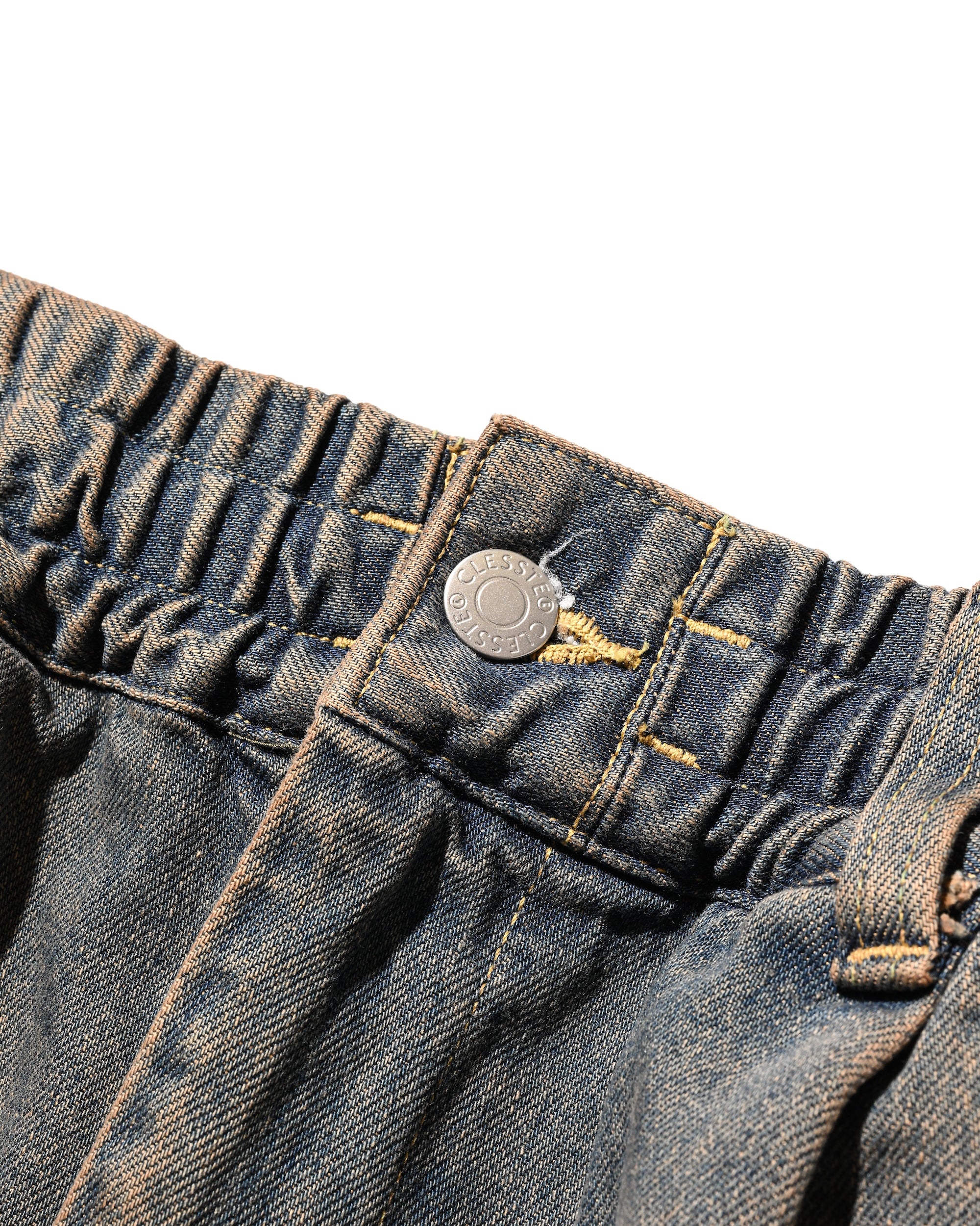 【10.22 WED 20:00- IN STOCK】VINTAGE DYED SELVEDGE DENIM MASSIVE TWISTED PANTS (VINTAGE BROWN)