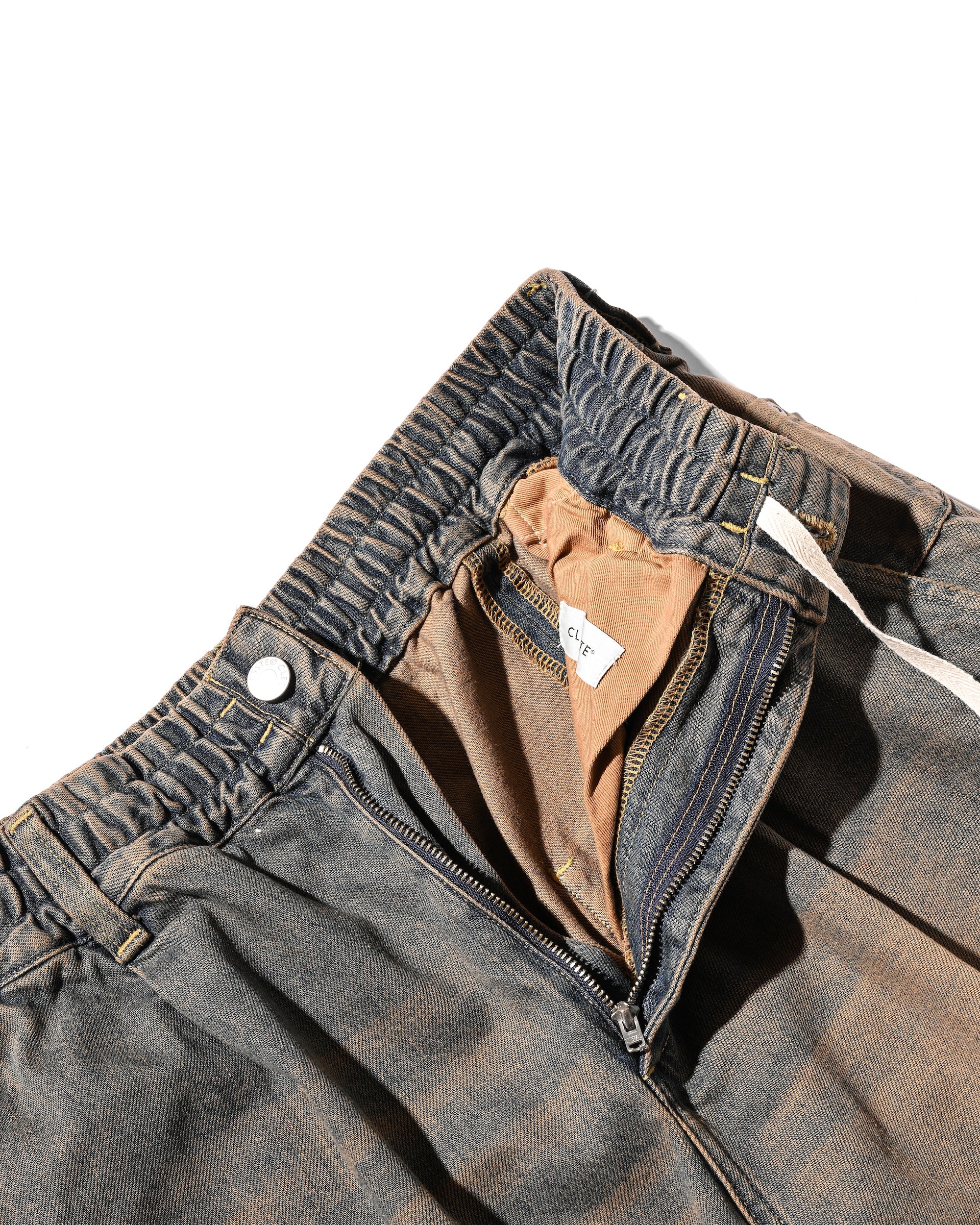 【10.22 WED 20:00- IN STOCK】VINTAGE DYED SELVEDGE DENIM MASSIVE TWISTED PANTS (VINTAGE BROWN)
