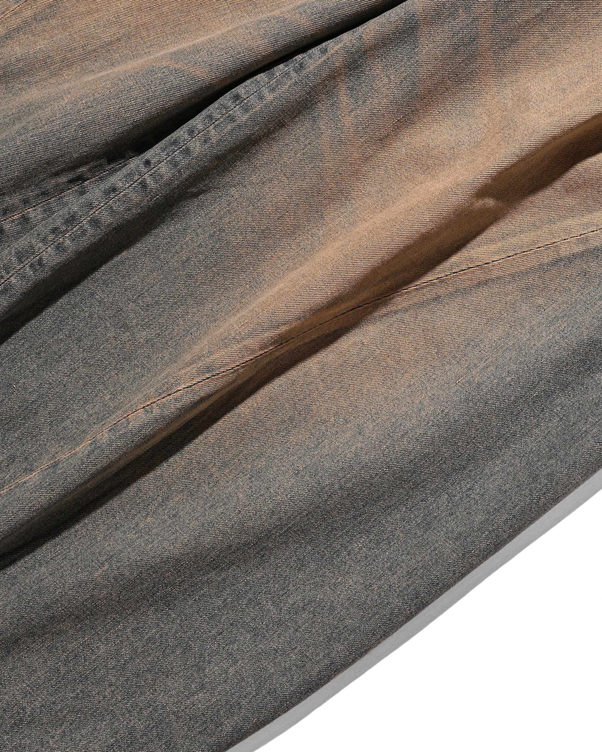 【10.22 WED 20:00- IN STOCK】VINTAGE DYED SELVEDGE DENIM MASSIVE TWISTED PANTS (VINTAGE BROWN)