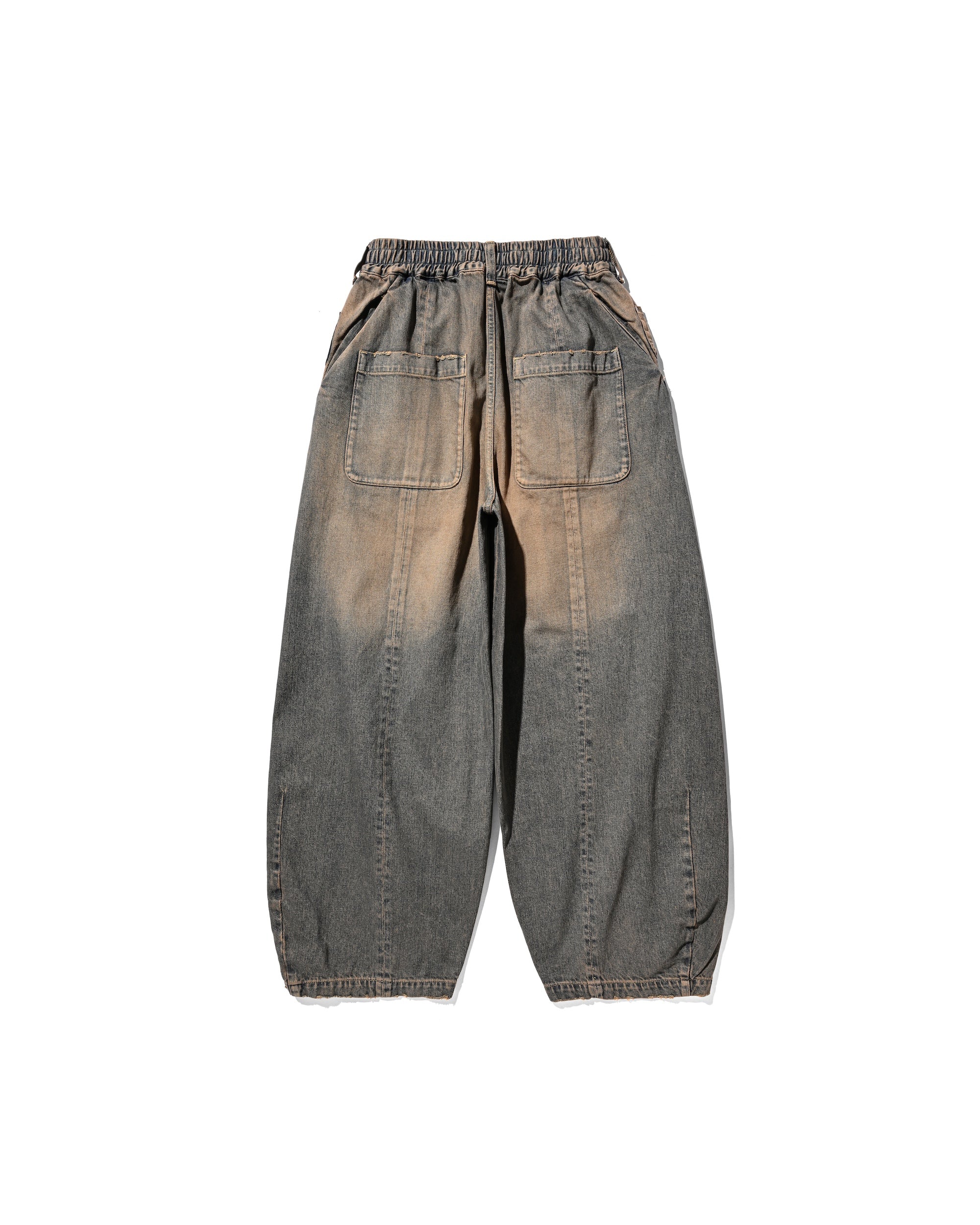 【10.22 WED 20:00- IN STOCK】VINTAGE DYED SELVEDGE DENIM MASSIVE TWISTED PANTS (VINTAGE BROWN)