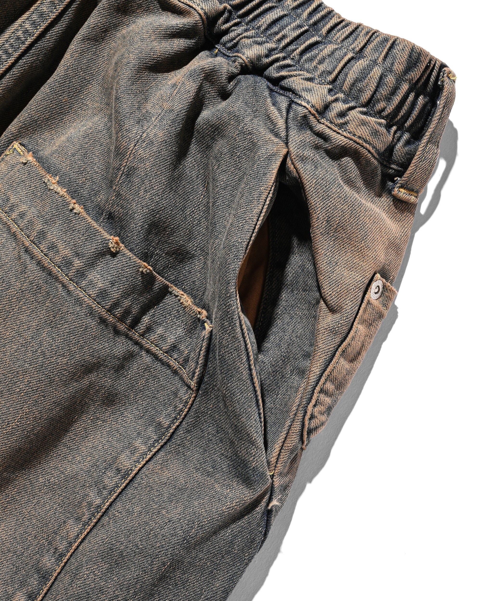 【10.22 WED 20:00- IN STOCK】VINTAGE DYED SELVEDGE DENIM MASSIVE TWISTED PANTS (VINTAGE BROWN)
