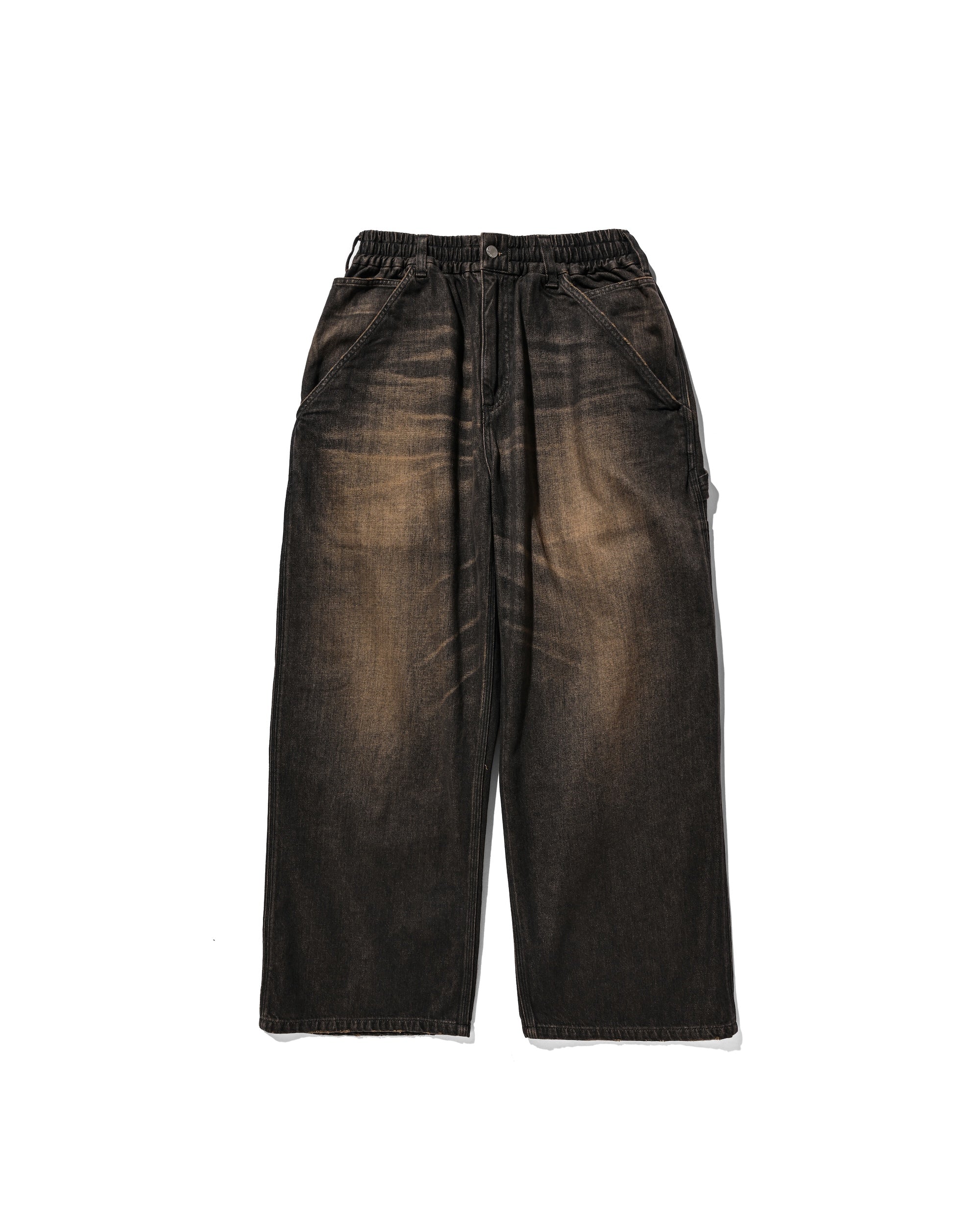 【11.5 WED 20:00- IN STOCK】VINTAGE DYED SELVEDGE DENIM WORKER PANTS (VINTAGE BLACK)