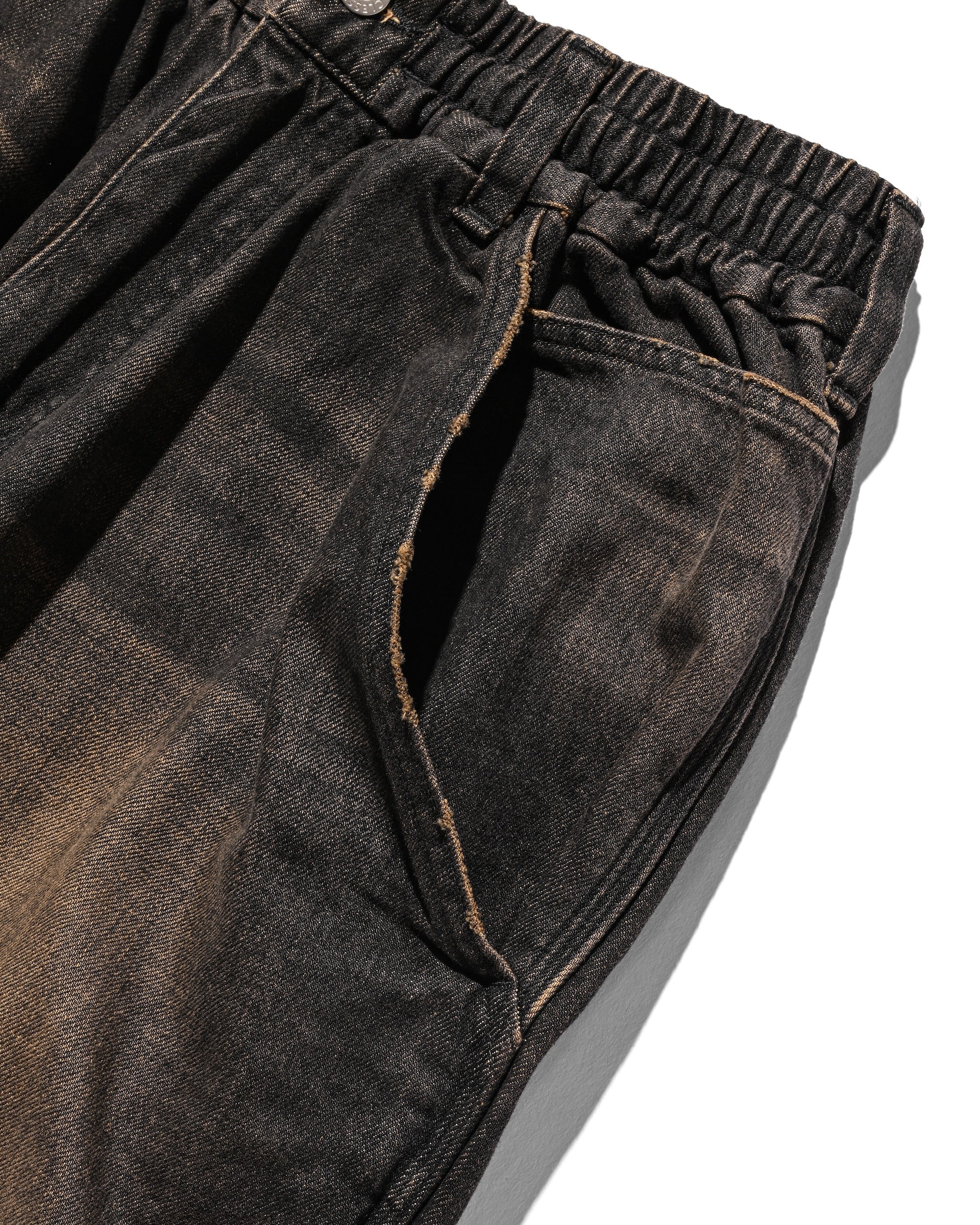 VINTAGE DYED SELVEDGE DENIM WORKER PANTS (VINTAGE BLACK)
