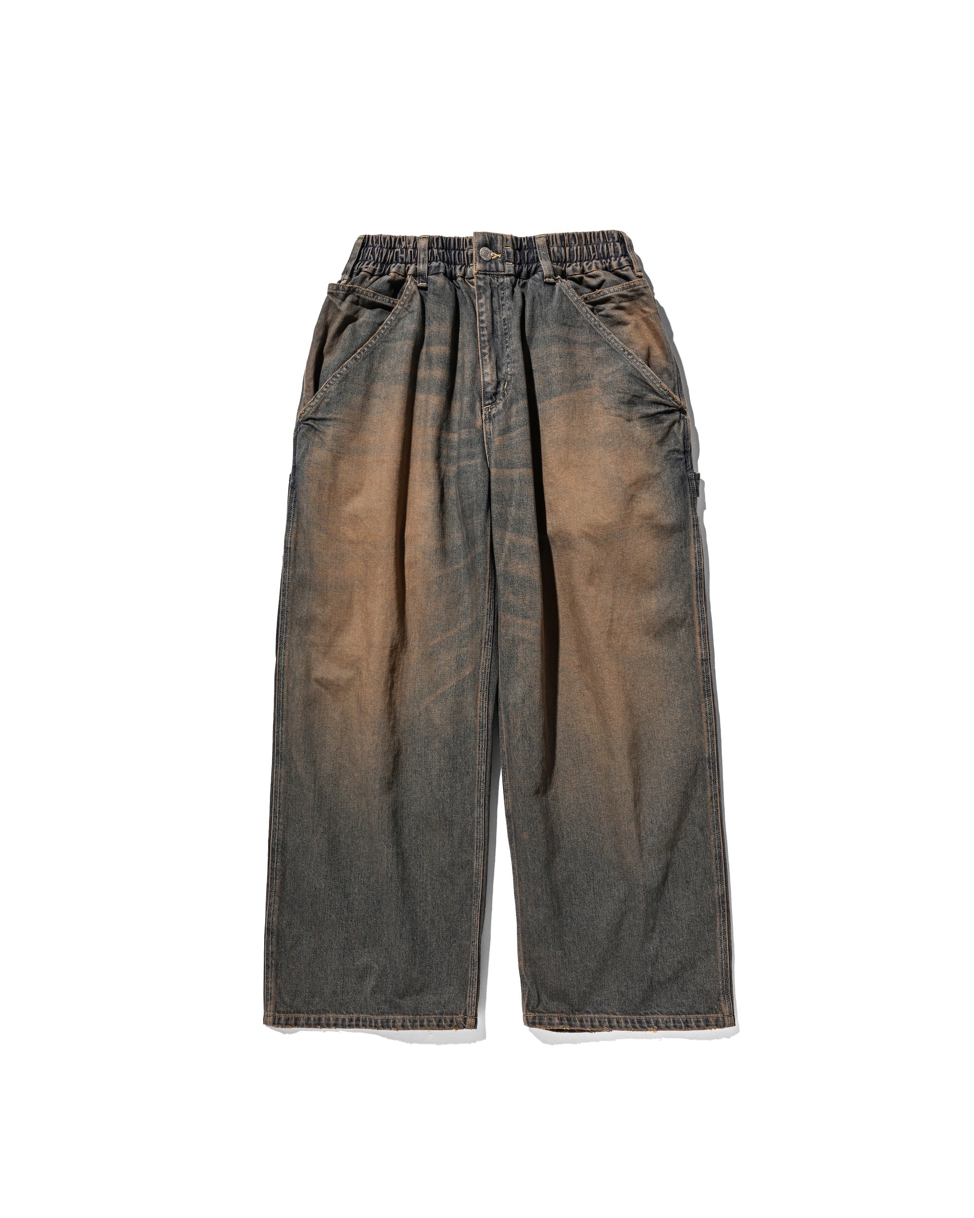 【11.5 WED 20:00- IN STOCK】VINTAGE DYED SELVEDGE DENIM WORKER PANTS (VINTAGE BROWN)