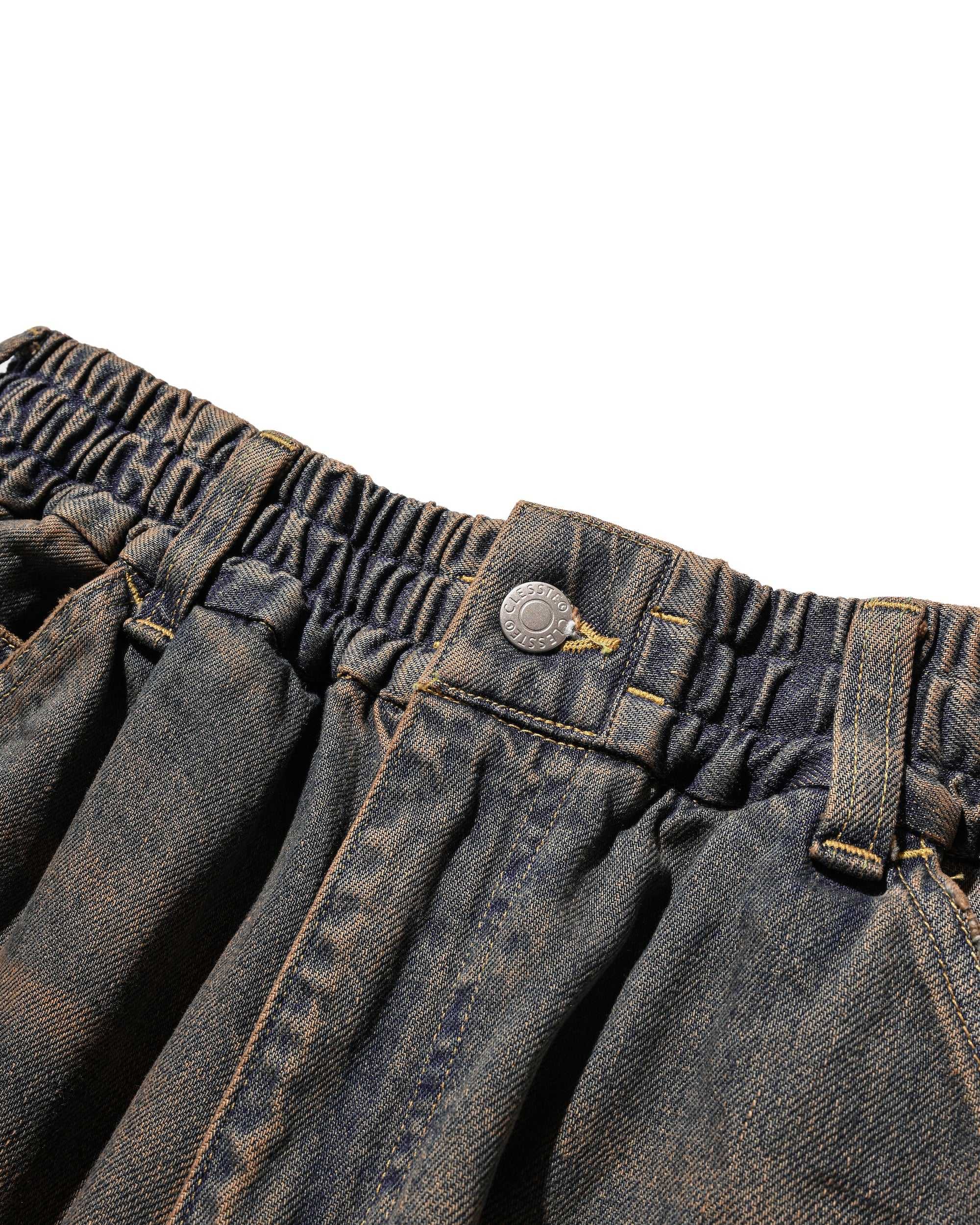 11.5 WED 20:00- IN STOCK】VINTAGE DYED SELVEDGE DENIM WORKER PANTS (VI