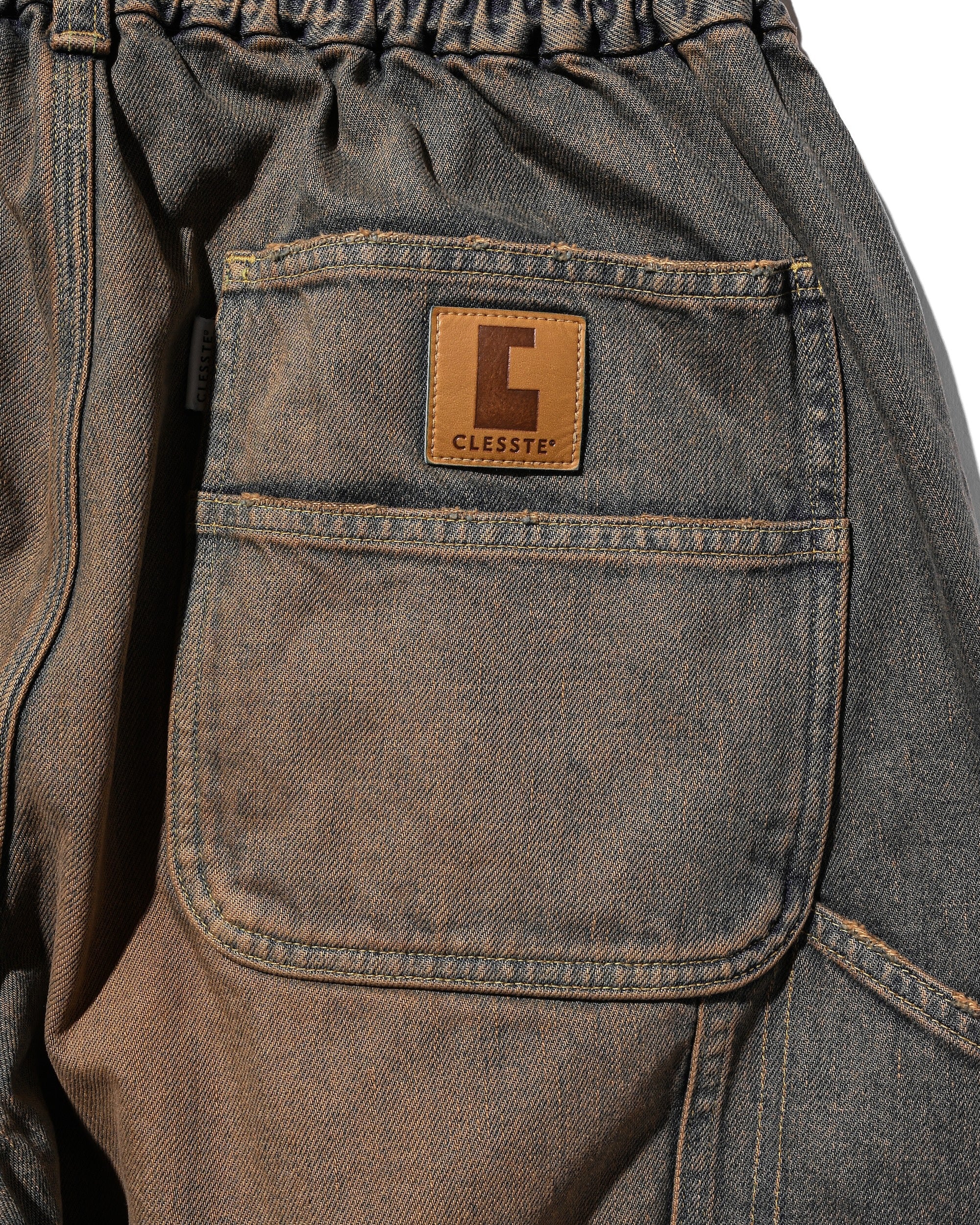 【11.5 WED 20:00- IN STOCK】VINTAGE DYED SELVEDGE DENIM WORKER PANTS (VINTAGE BROWN)