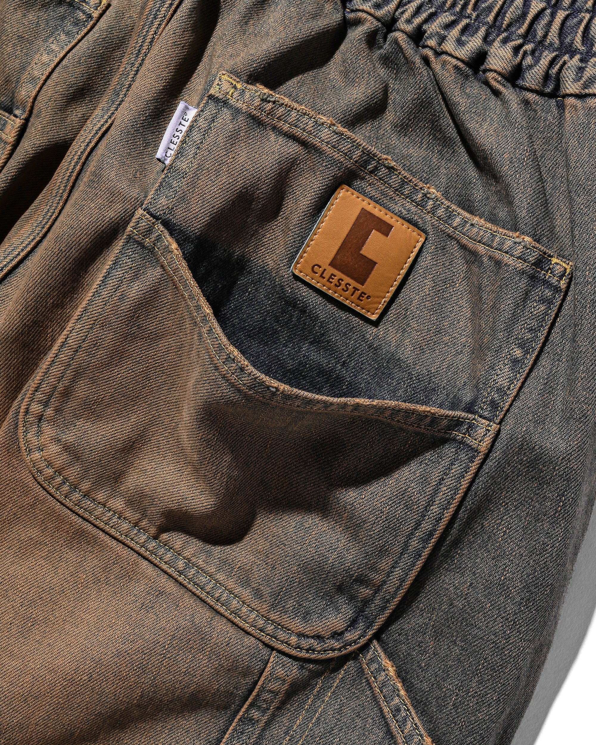 clesste デニムパンツ VINTAGE DYED SELVEDGE DENIM WORKER PANTS (VINTAGE BLACK)