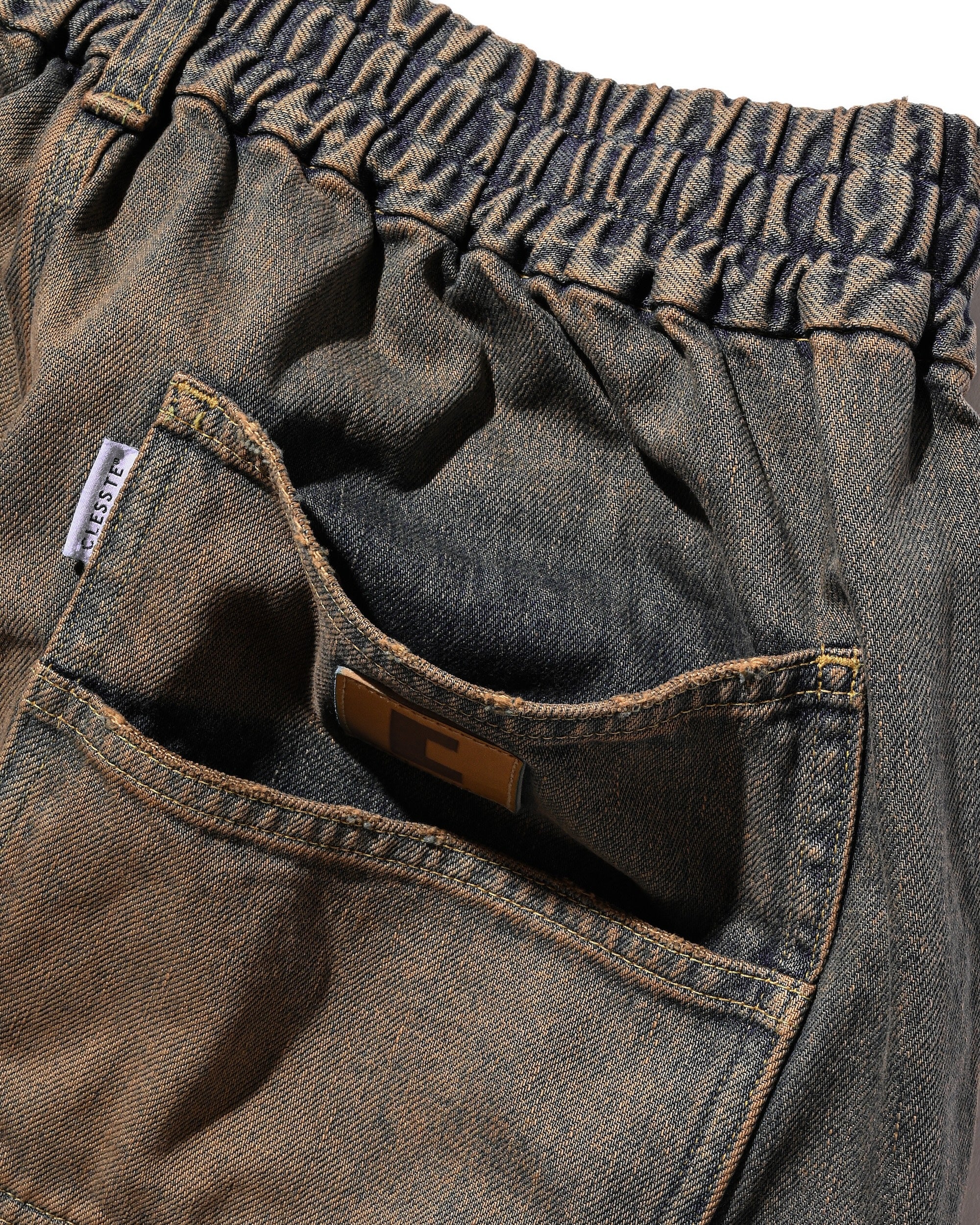 11.5 WED 20:00- IN STOCK】VINTAGE DYED SELVEDGE DENIM WORKER PANTS (VI