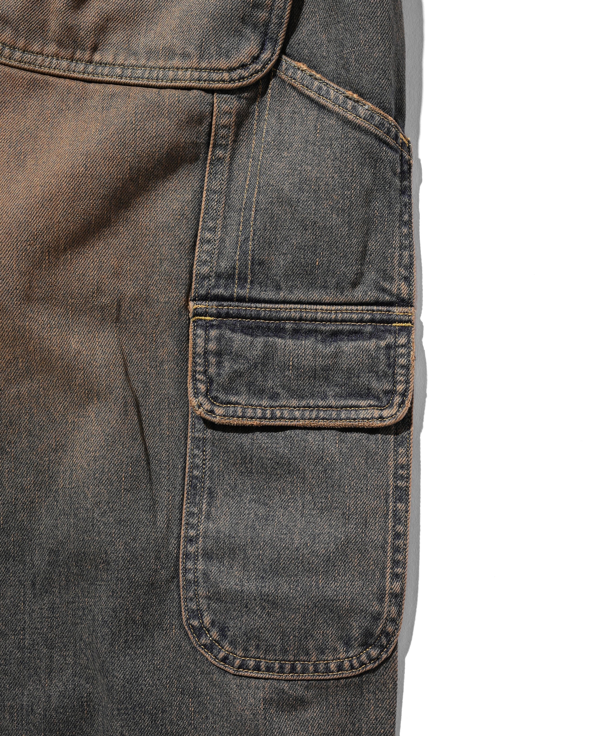 【11.5 WED 20:00- IN STOCK】VINTAGE DYED SELVEDGE DENIM WORKER PANTS (VINTAGE BROWN)
