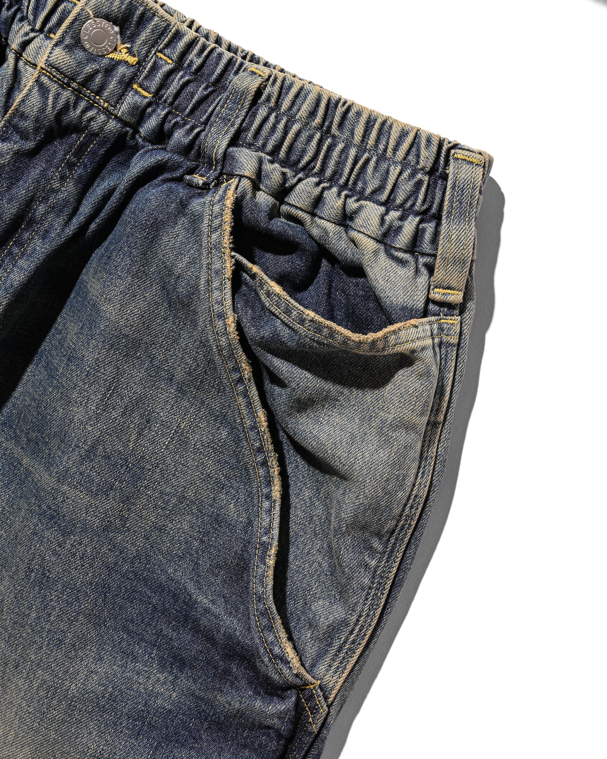 【11.5 WED 20:00- IN STOCK】VINTAGE DYED SELVEDGE DENIM WORKER PANTS (VINTAGE INDIGO)