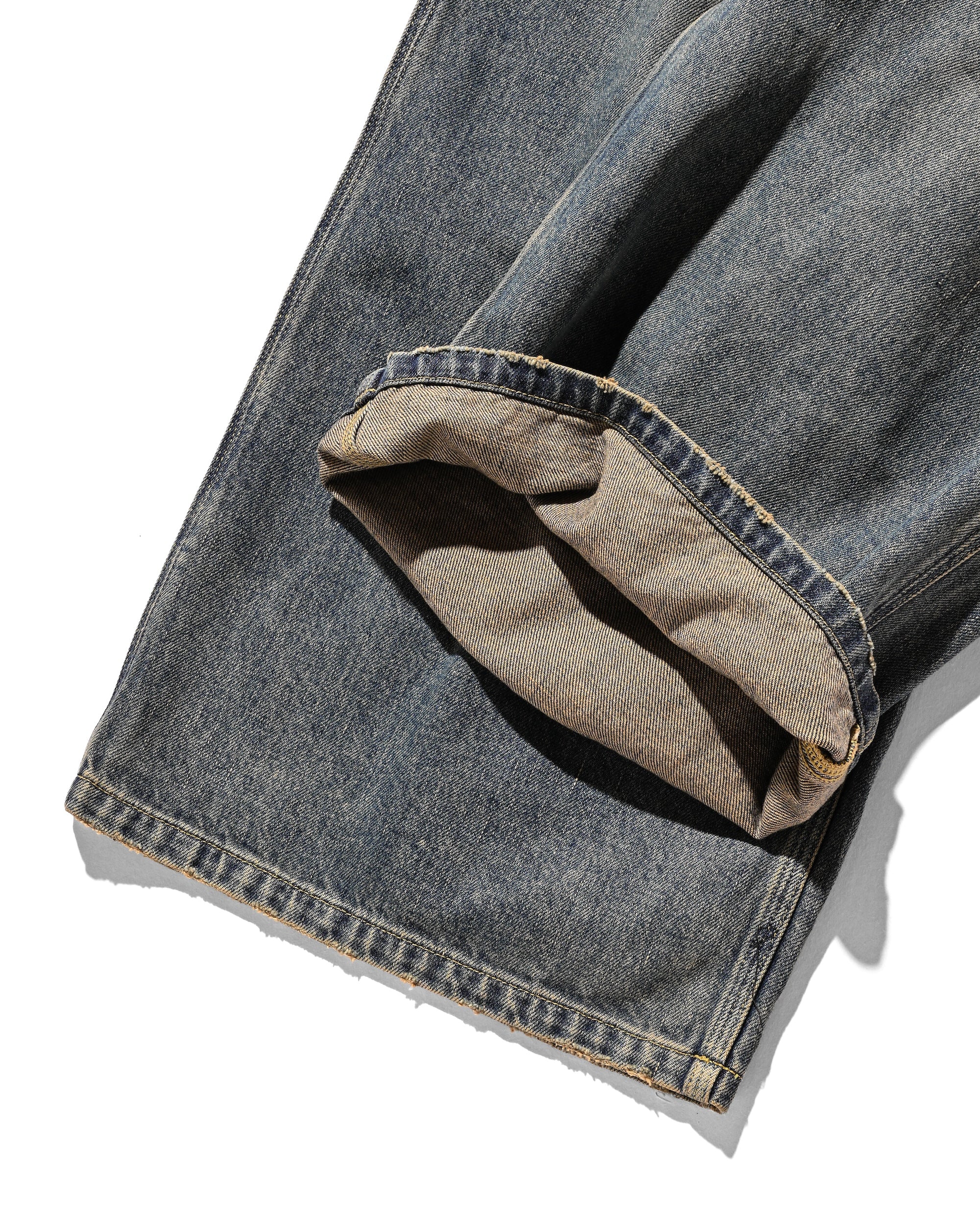 VINTAGE DYED SELVEDGE DENIM WORKER PANTS (VINTAGE INDIGO)