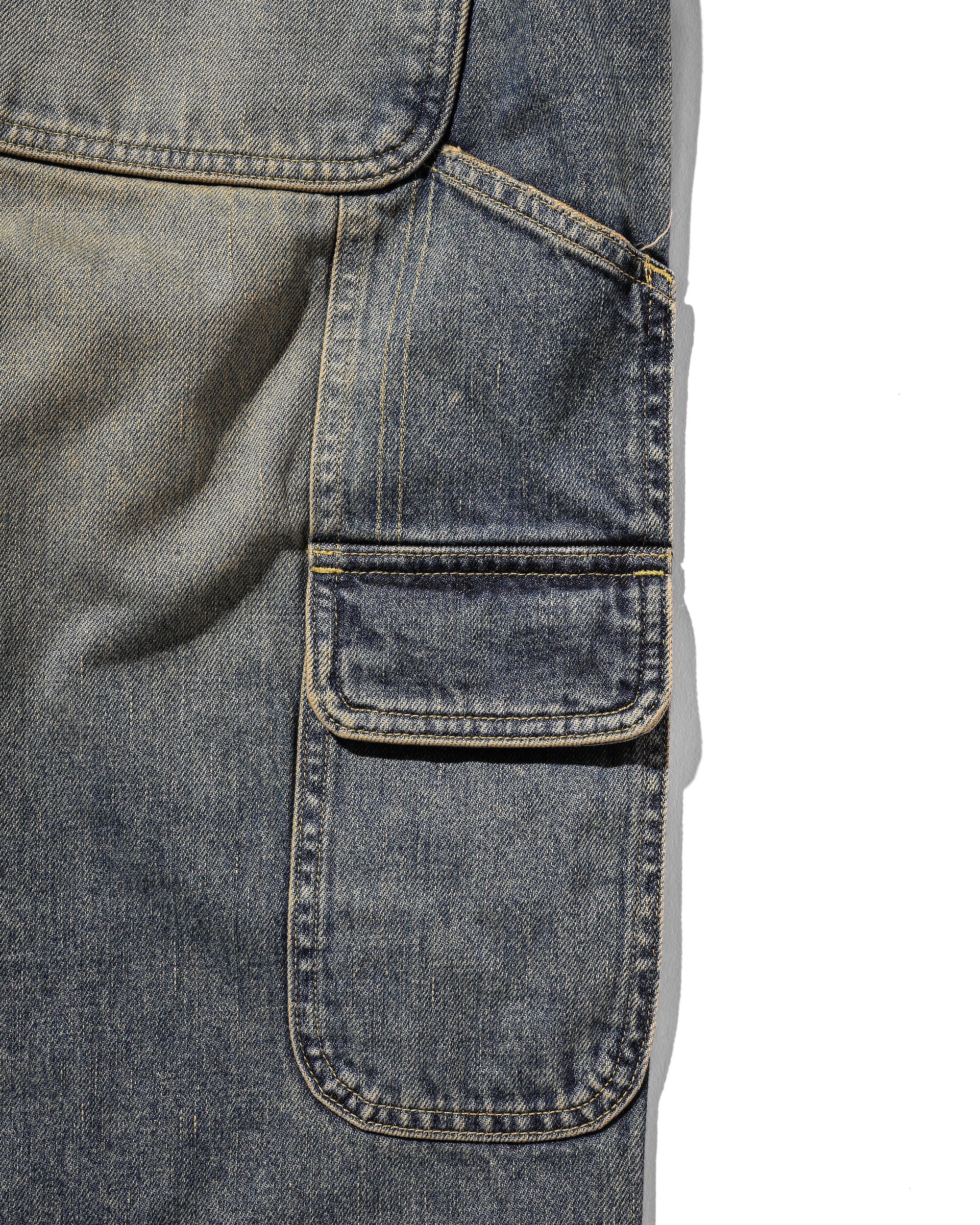 VINTAGE DYED SELVEDGE DENIM WORKER PANTS (VINTAGE INDIGO)