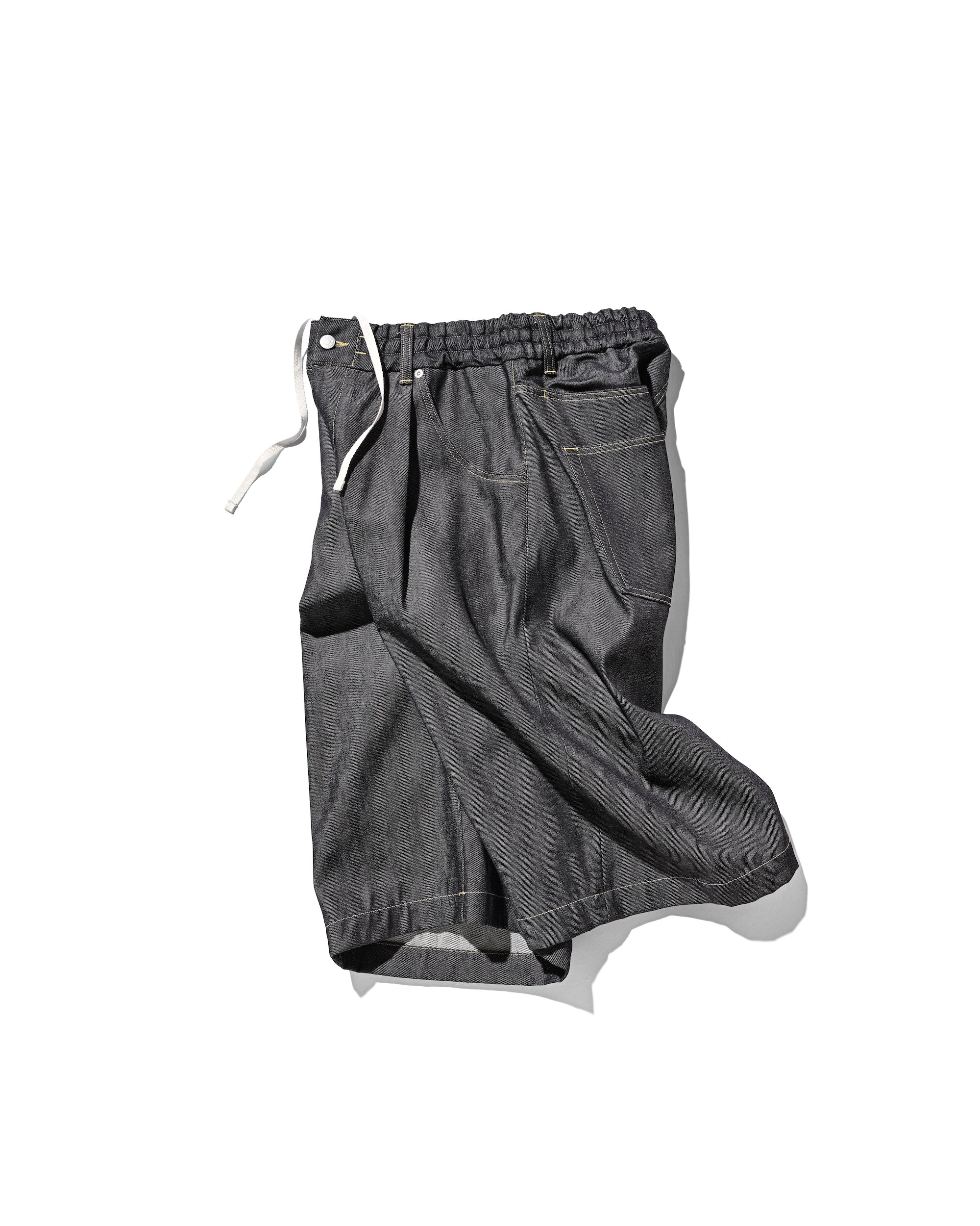 SELVEDGE DENIM CITY BAGGY HALF PANTS (RIGID INDIGO)