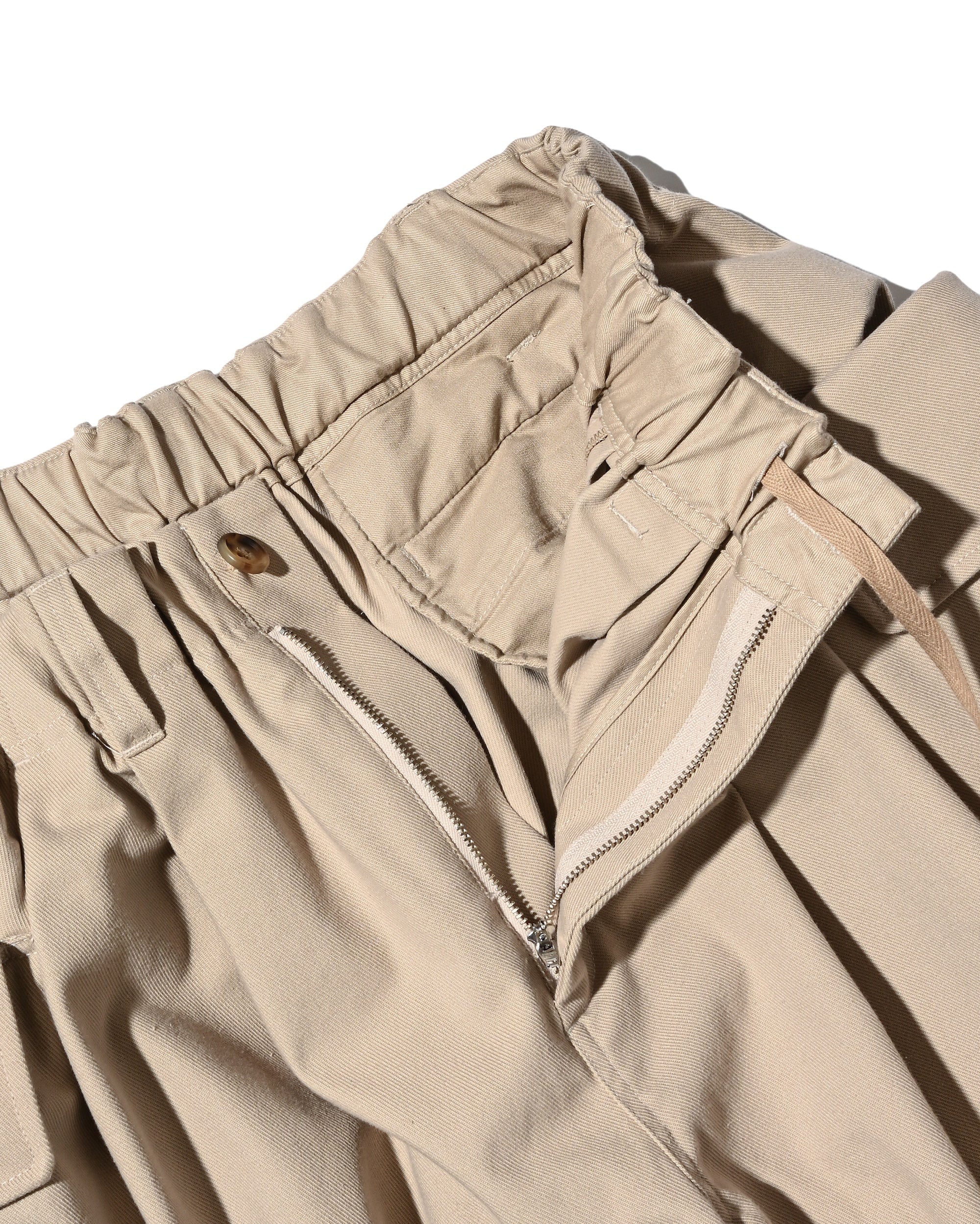 SIDE FLAP CURVE PANTS (BEIGE)