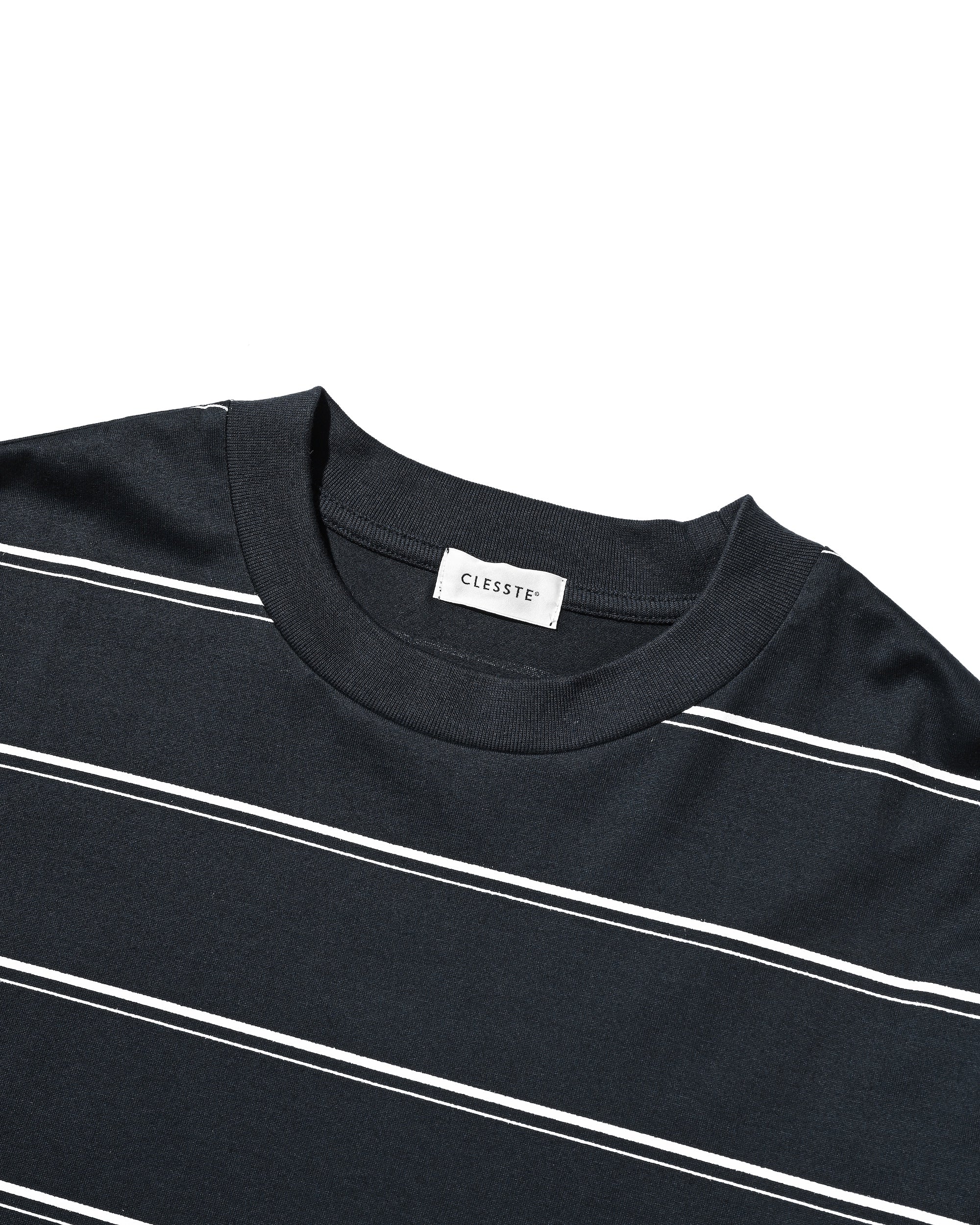 THICK THIN STRIPE L/S T-SHIRT WITH DRAWSTRINGS (NAVY)