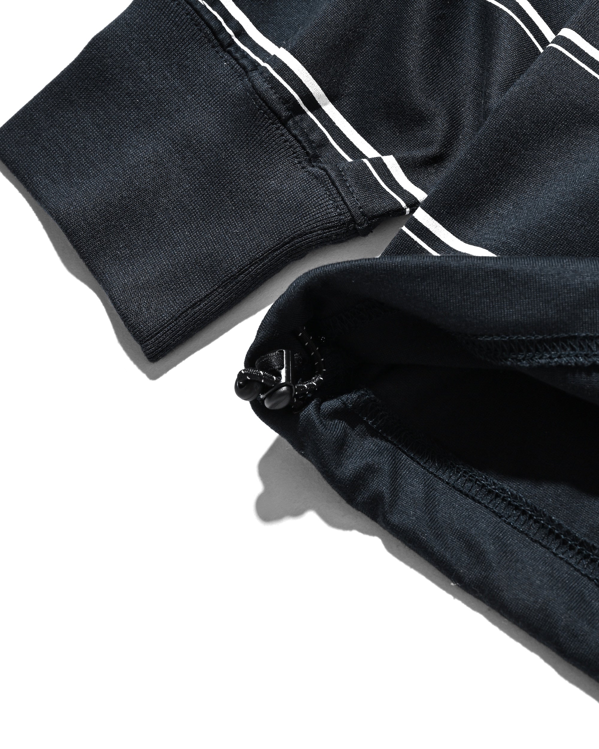 THICK THIN STRIPE L/S T-SHIRT WITH DRAWSTRINGS (NAVY)