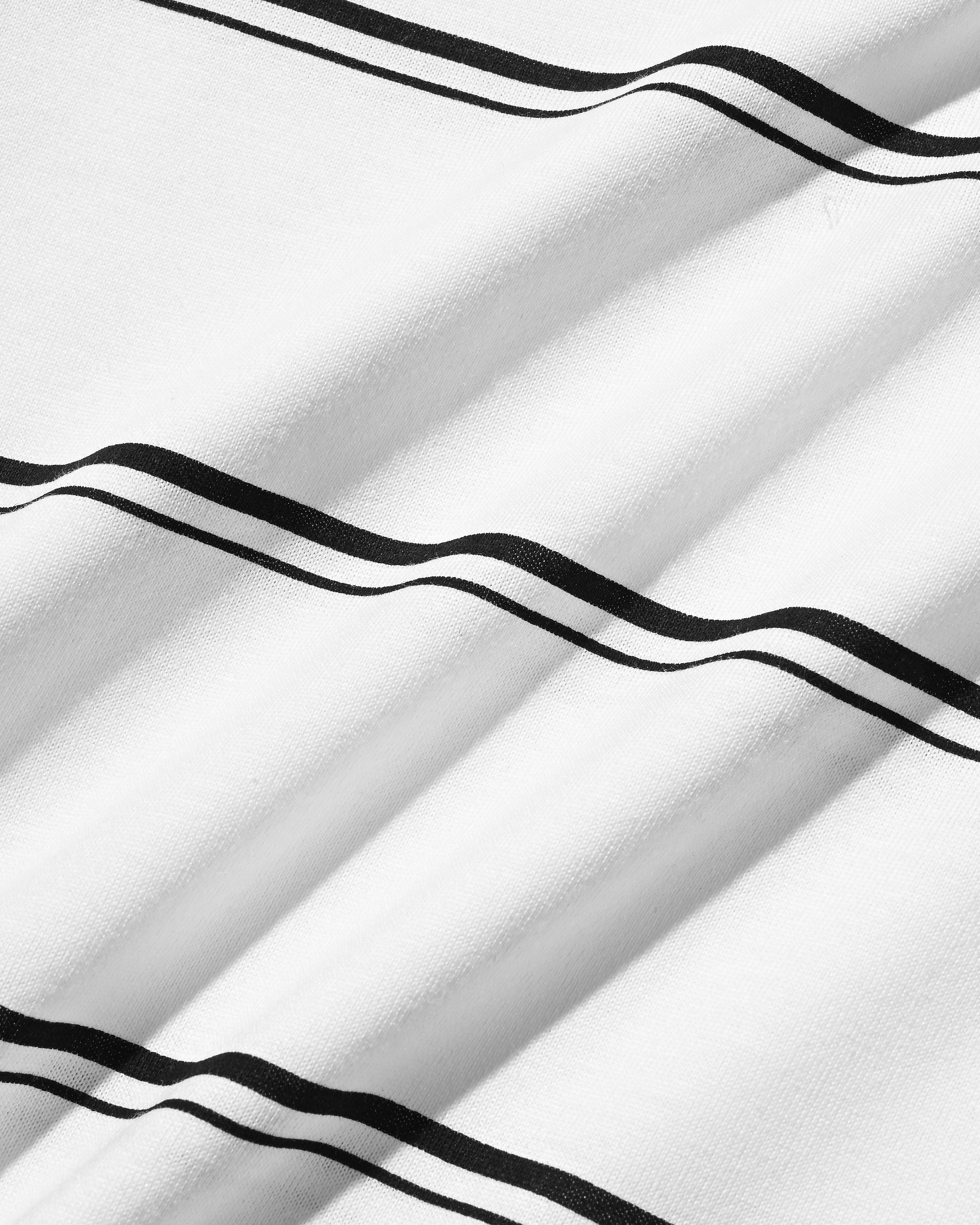 THICK THIN STRIPE L/S T-SHIRT WITH DRAWSTRINGS (WHITE))