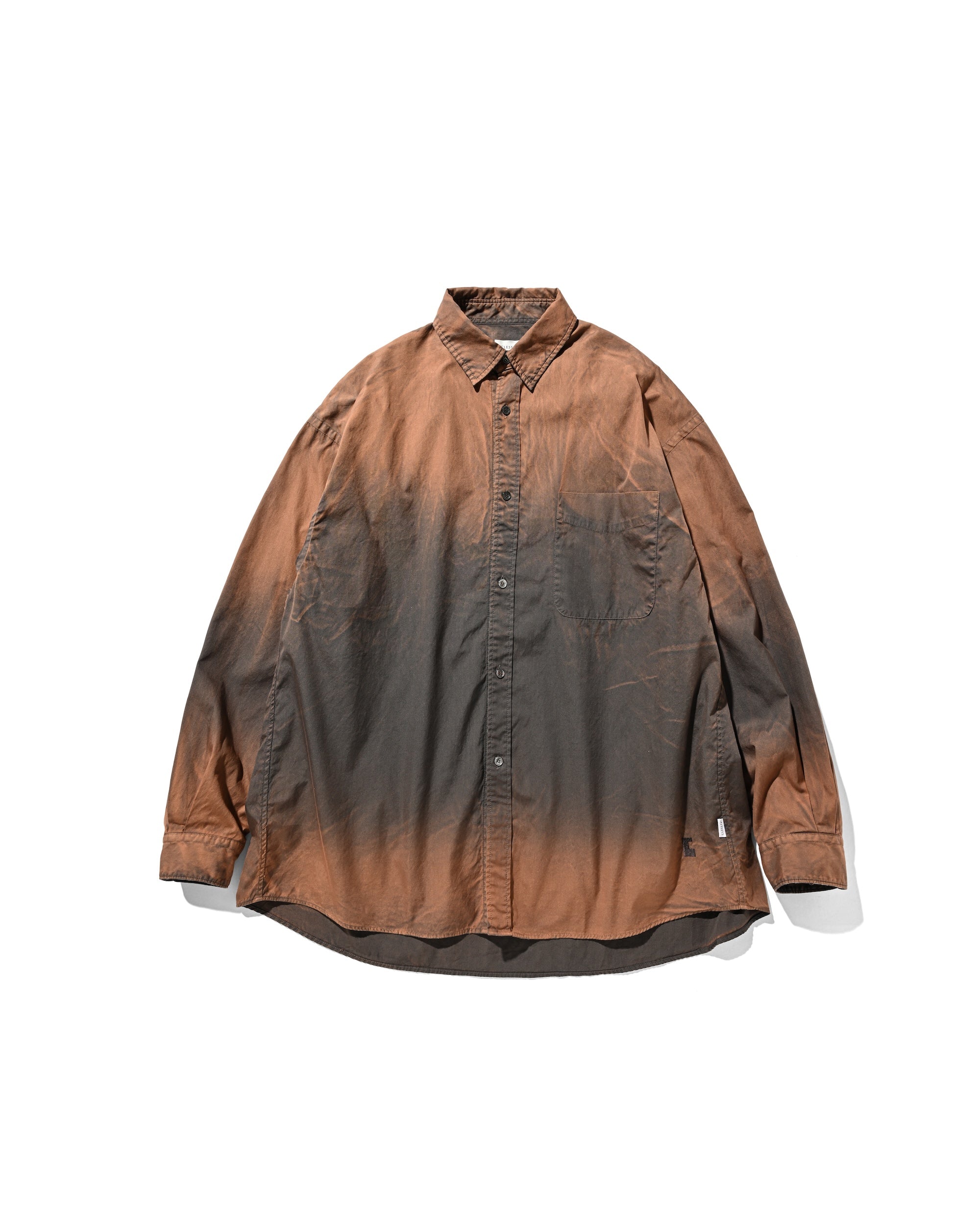 【10.1 WED 20:00- IN STOCK】GRADATION DYED CLASSIC CITY L/S SHIRT (BROWN)