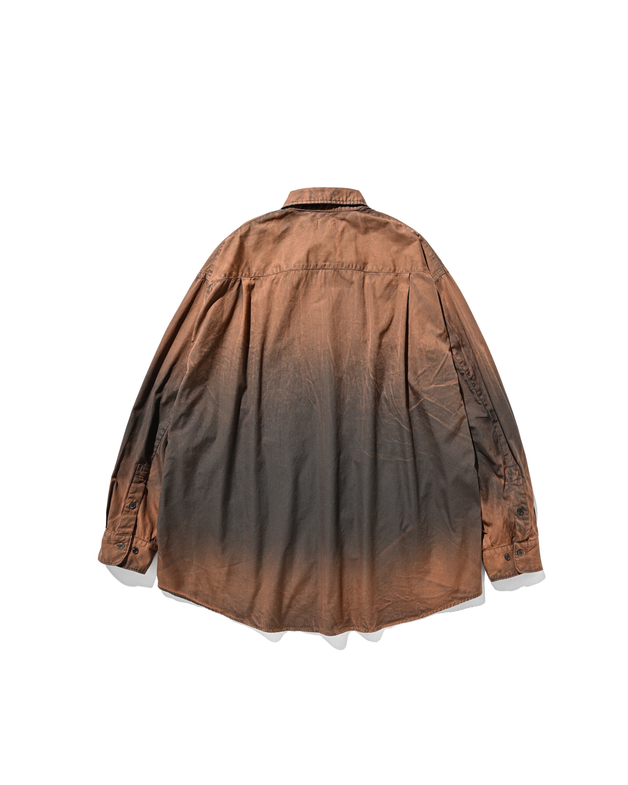 【10.1 WED 20:00- IN STOCK】GRADATION DYED CLASSIC CITY L/S SHIRT (BROWN)