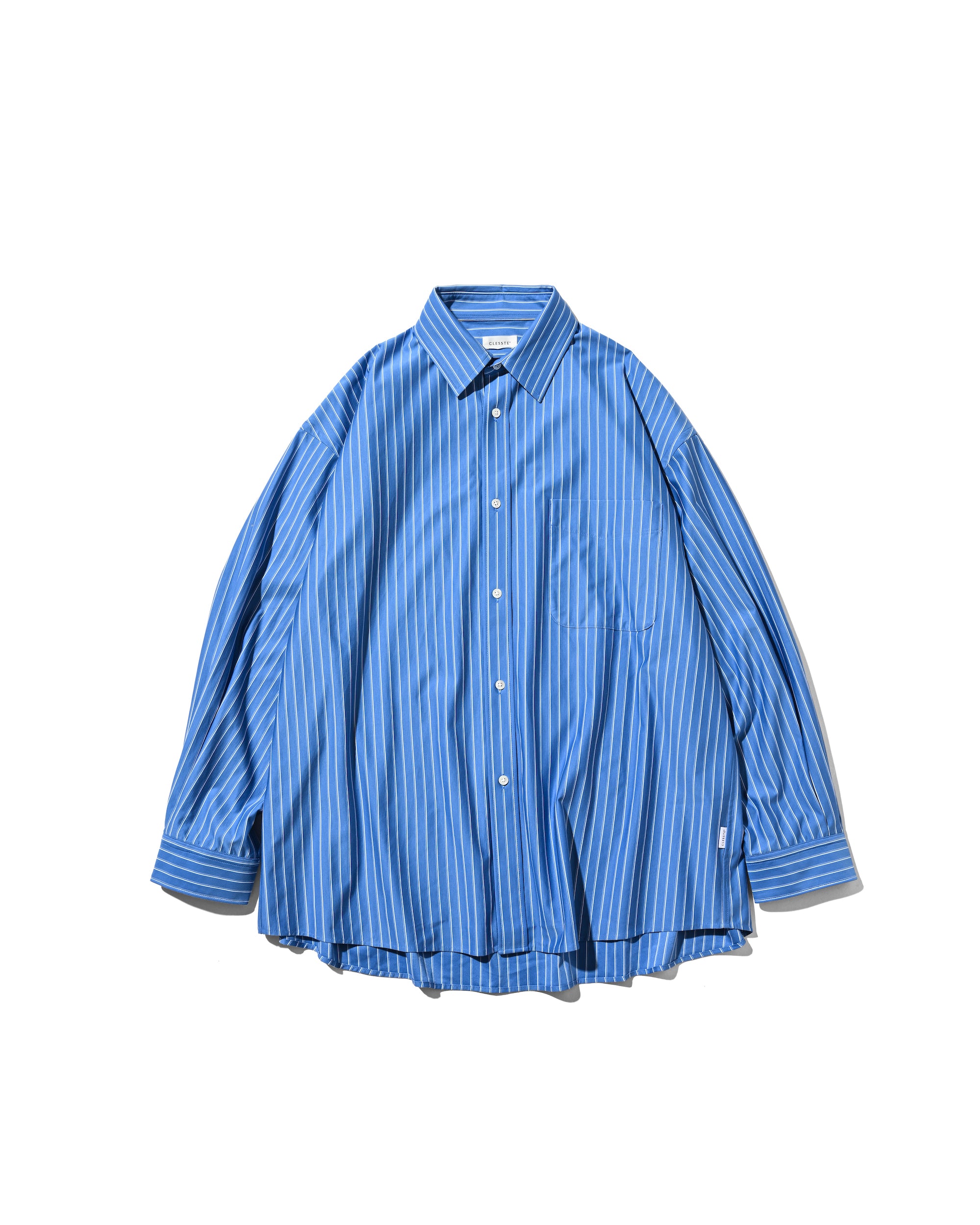 【5.6 WED 20:00- IN STOCK】THICK/THIN STRIPE 46G KNIT EVERYDAY L/S SHIRT (SAX BLUE STRIPE)