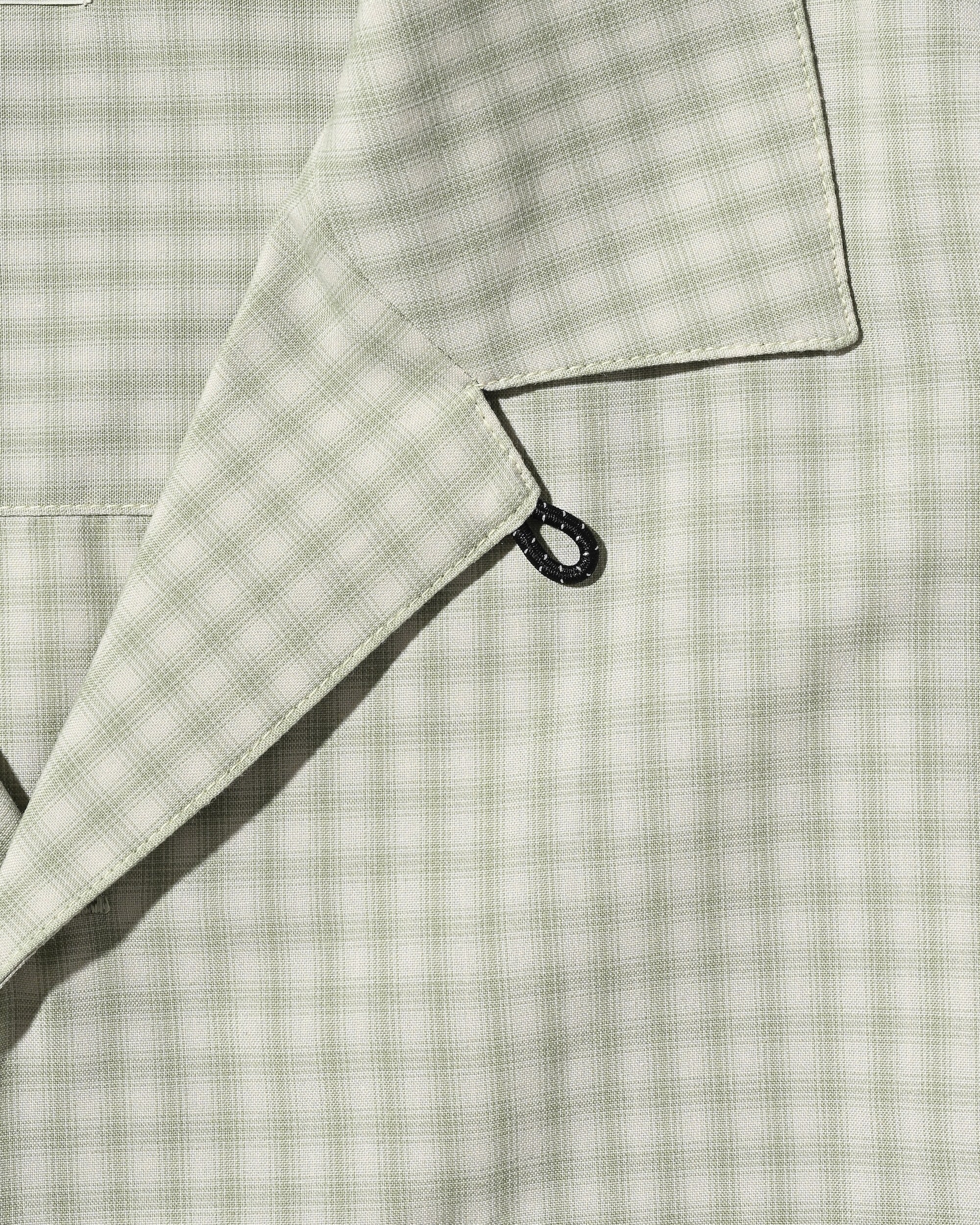 【5.20 WED 20:00- IN STOCK】OMBRE CHECK OPEN COLLAR L/S SHIRT (LIGHT MINI GREEN)