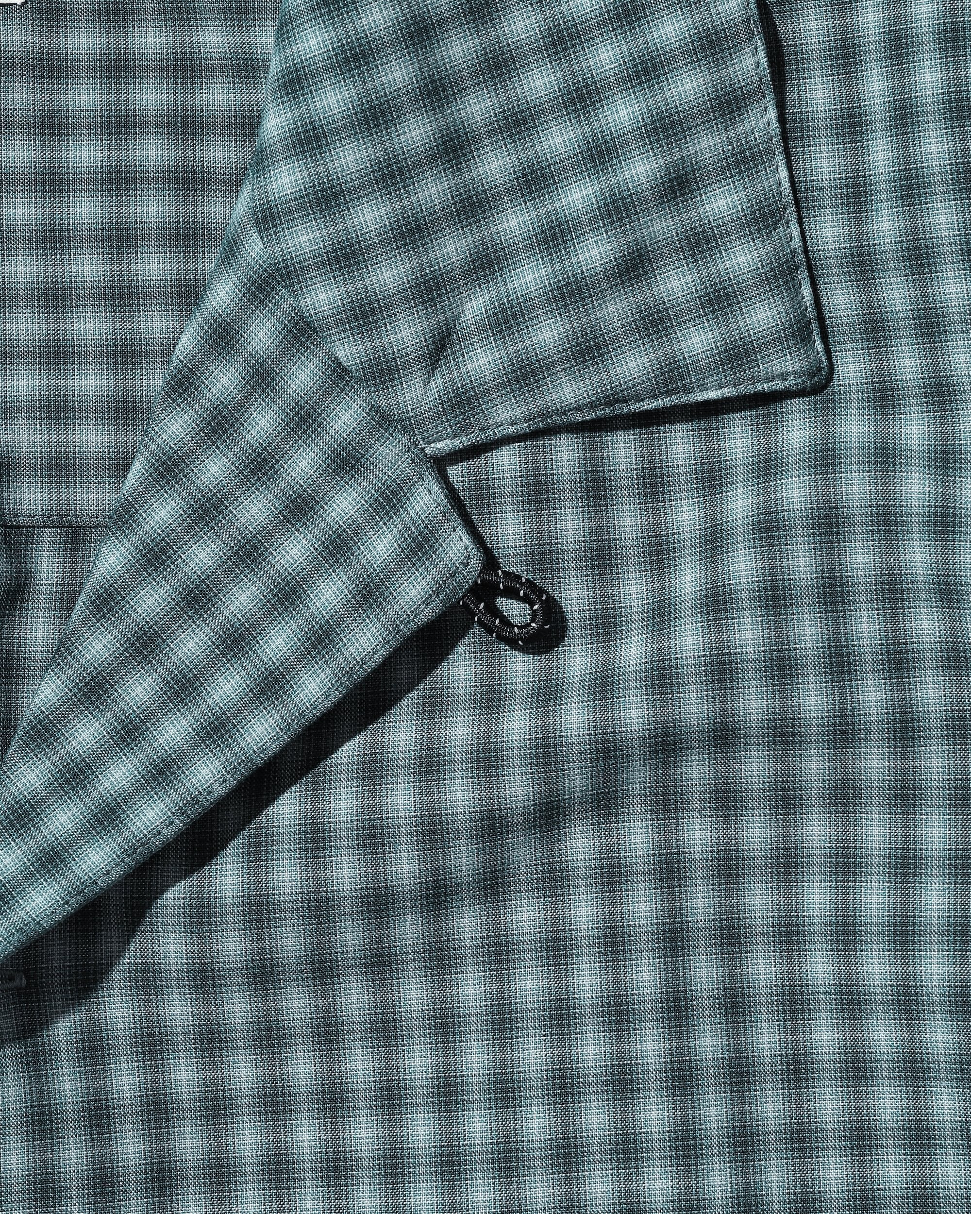 【5.20 WED 20:00- IN STOCK】MINI OMBRE CHECK OPEN COLLAR L/S SHIRT (BLUE)
