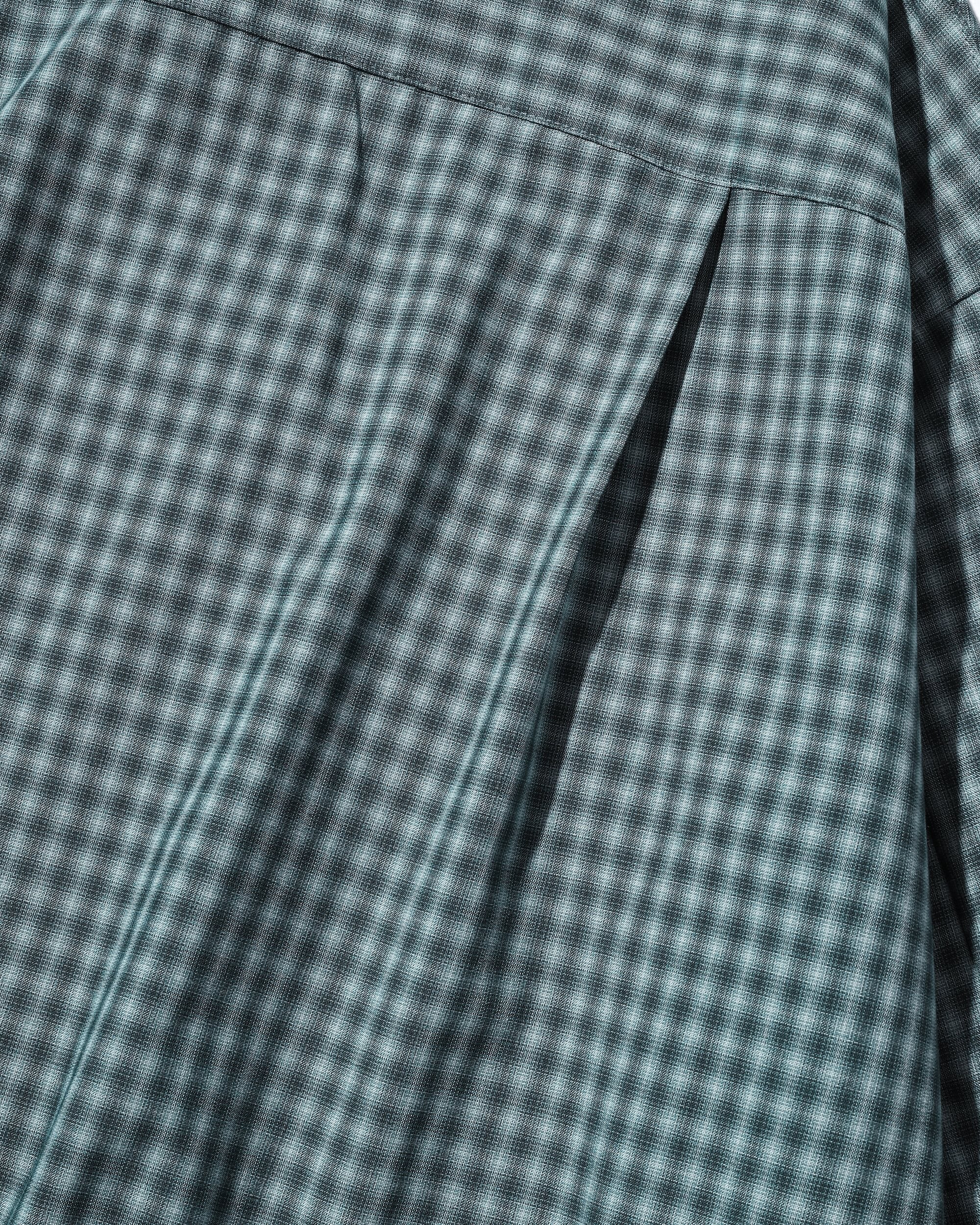 【5.20 WED 20:00- IN STOCK】MINI OMBRE CHECK OPEN COLLAR L/S SHIRT (BLUE)