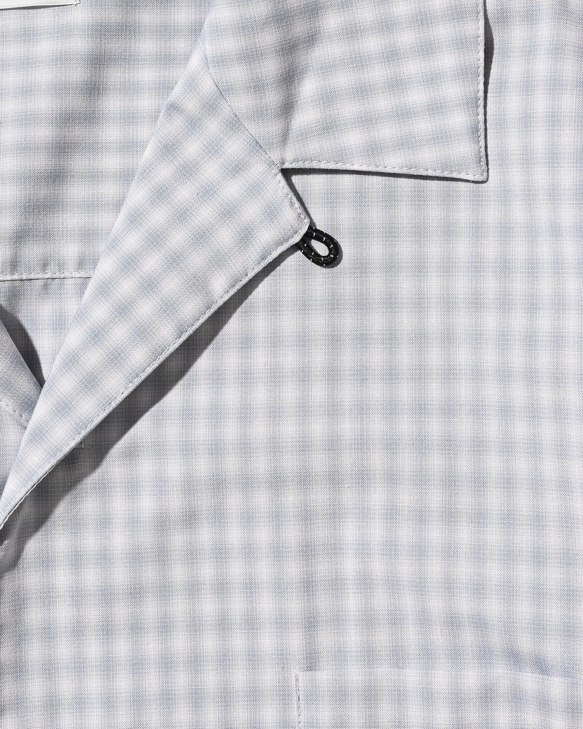 【5.20 WED 20:00- IN STOCK】MINI OMBRE CHECK OPEN COLLAR L/S SHIRT (LIGHT GRAY)