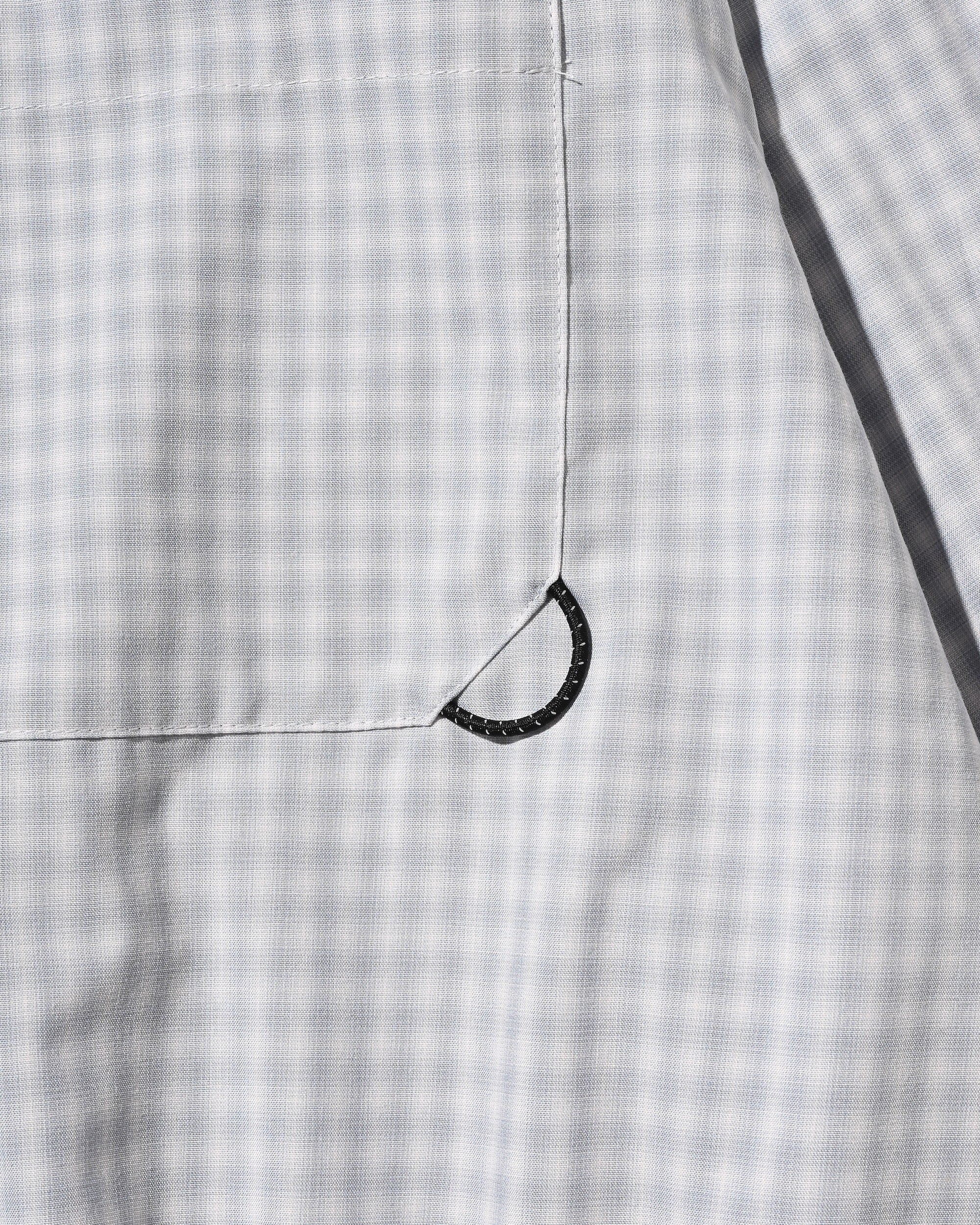 【5.20 WED 20:00- IN STOCK】MINI OMBRE CHECK OPEN COLLAR L/S SHIRT (LIGHT GRAY)
