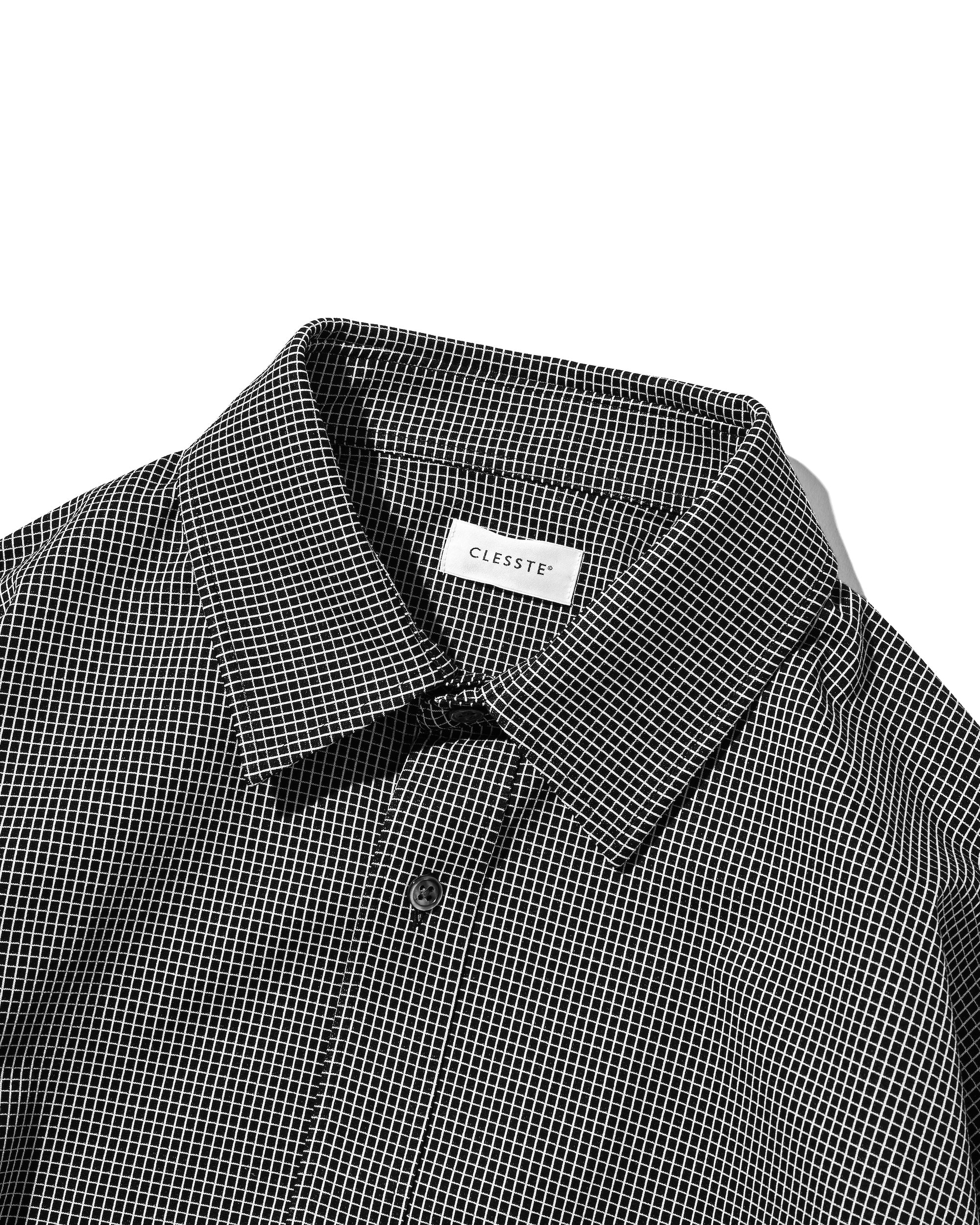 MINI GRID CHECK 36G KNIT EVERYDAY L/S SHIRT (BLACK×WHITE)