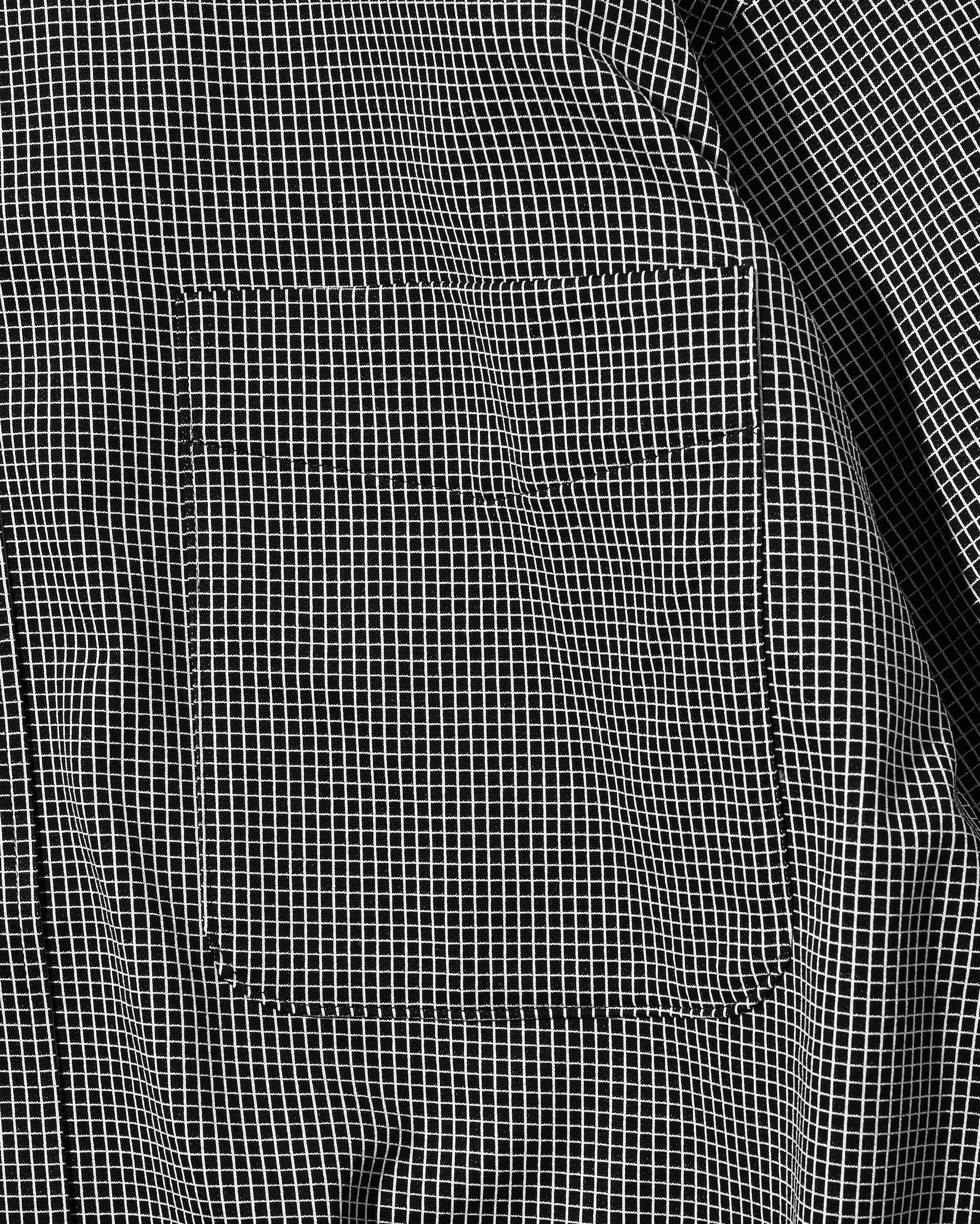 MINI GRID CHECK 36G KNIT EVERYDAY L/S SHIRT (BLACK×WHITE)