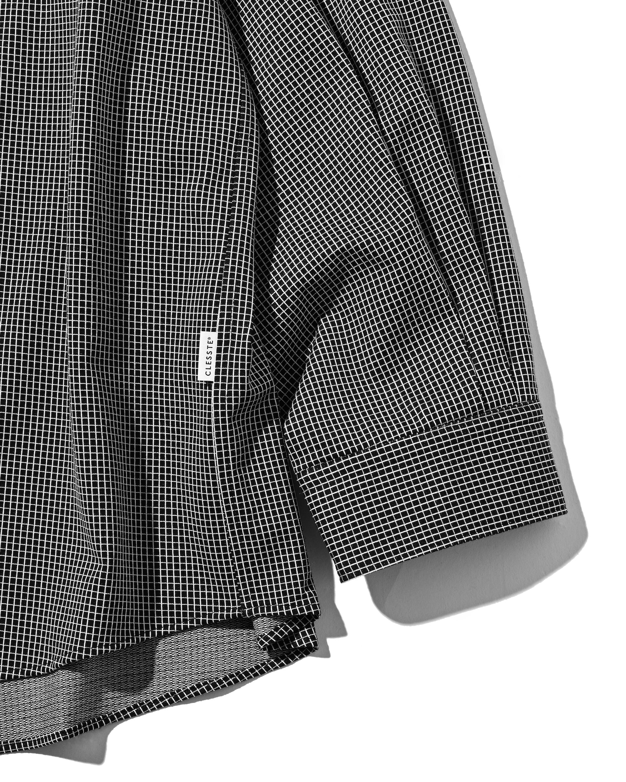 MINI GRID CHECK 36G KNIT EVERYDAY L/S SHIRT (BLACK×WHITE)