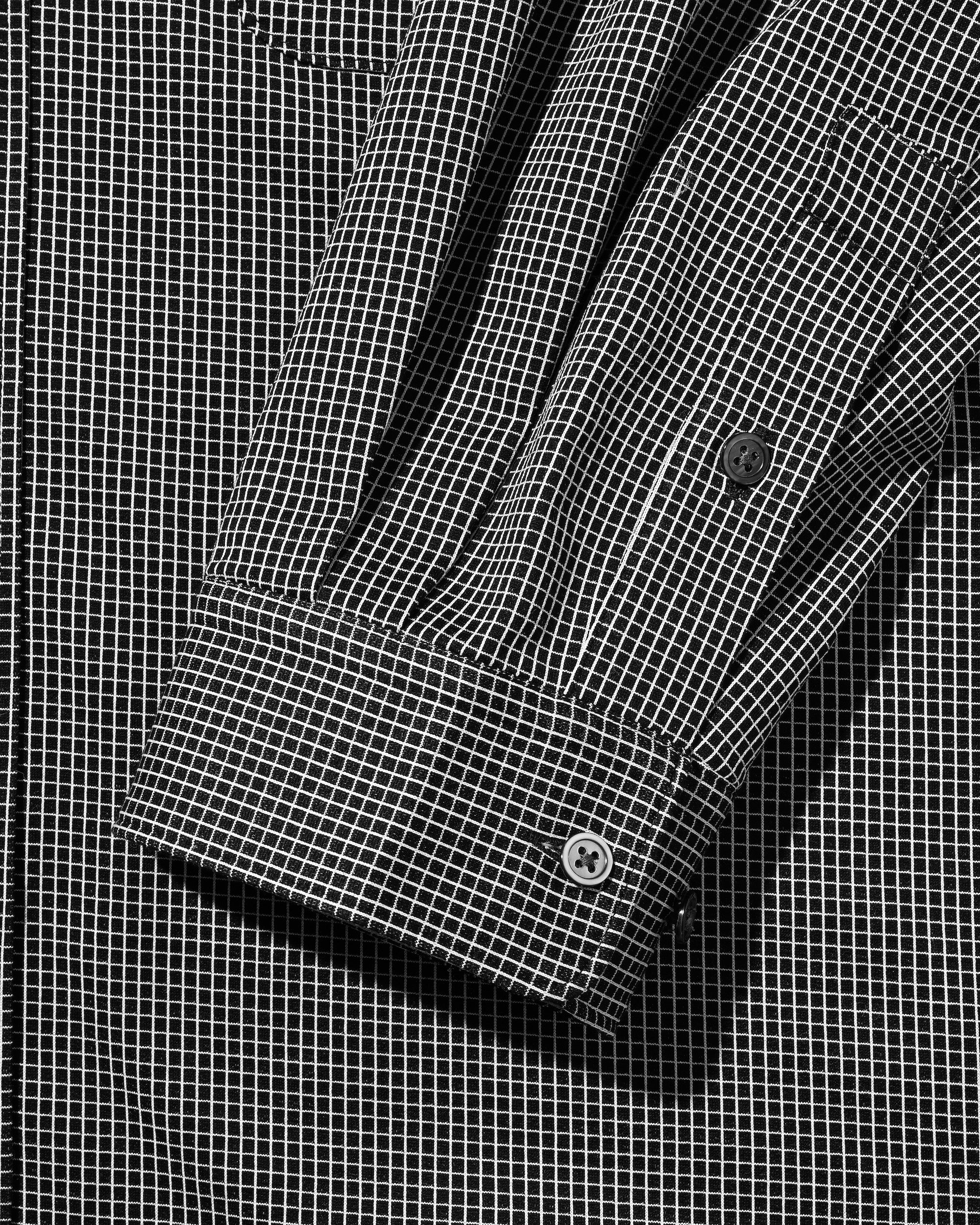 MINI GRID CHECK 36G KNIT EVERYDAY L/S SHIRT (BLACK×WHITE)