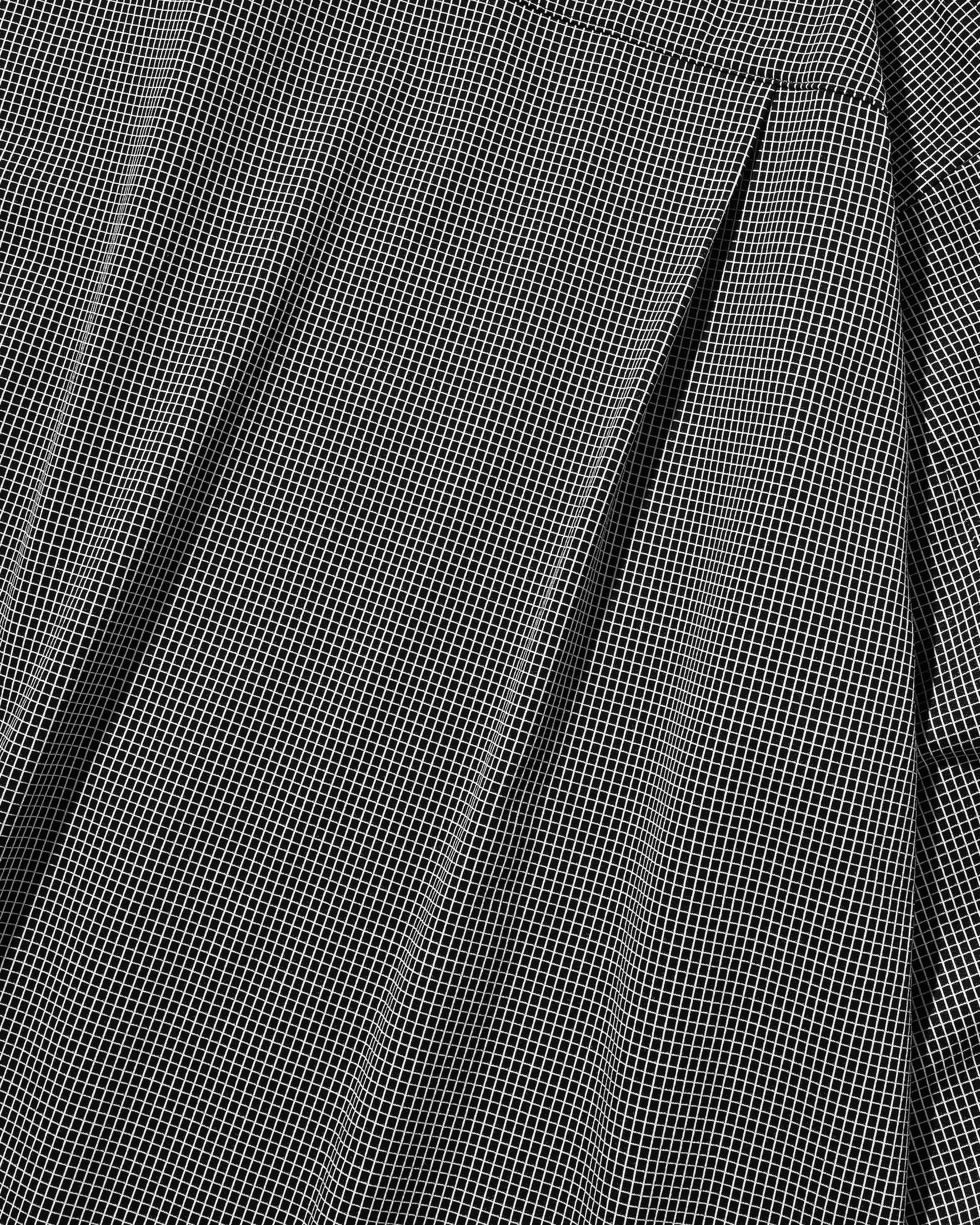 MINI GRID CHECK 36G KNIT EVERYDAY L/S SHIRT (BLACK×WHITE)
