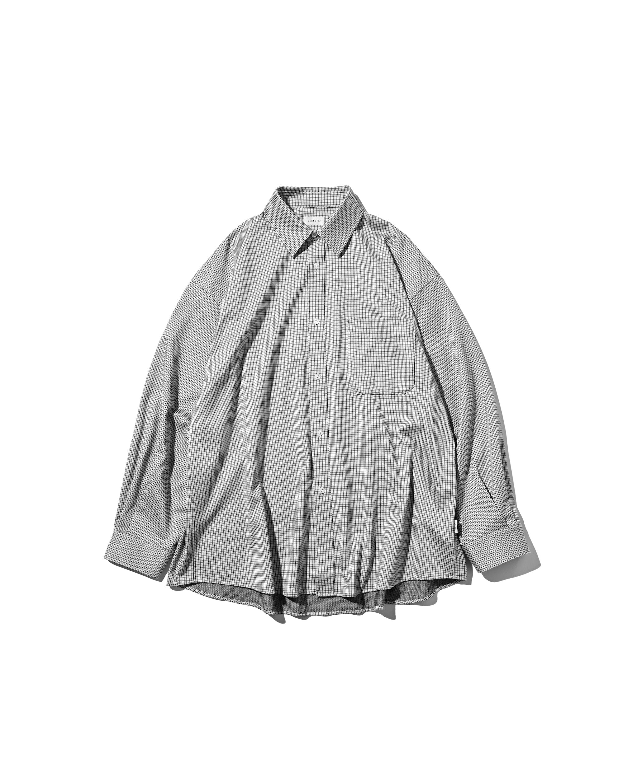 【5.16 SAT 20:00- IN STOCK】MINI GRID CHECK 36G KNIT EVERYDAY L/S SHIRT (WHITE×BLACK)