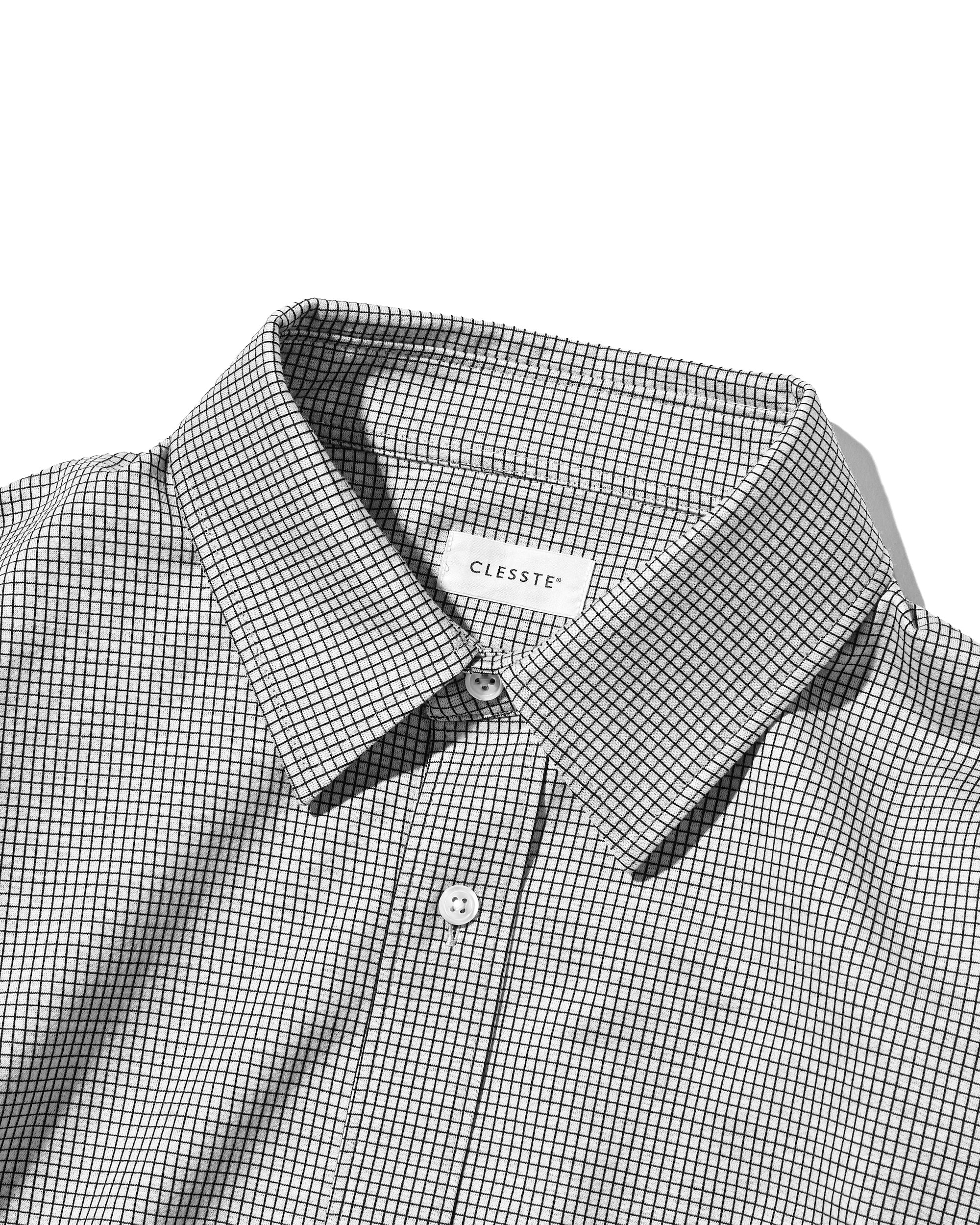 MINI GRID CHECK 36G KNIT EVERYDAY L/S SHIRT (WHITE×BLACK)