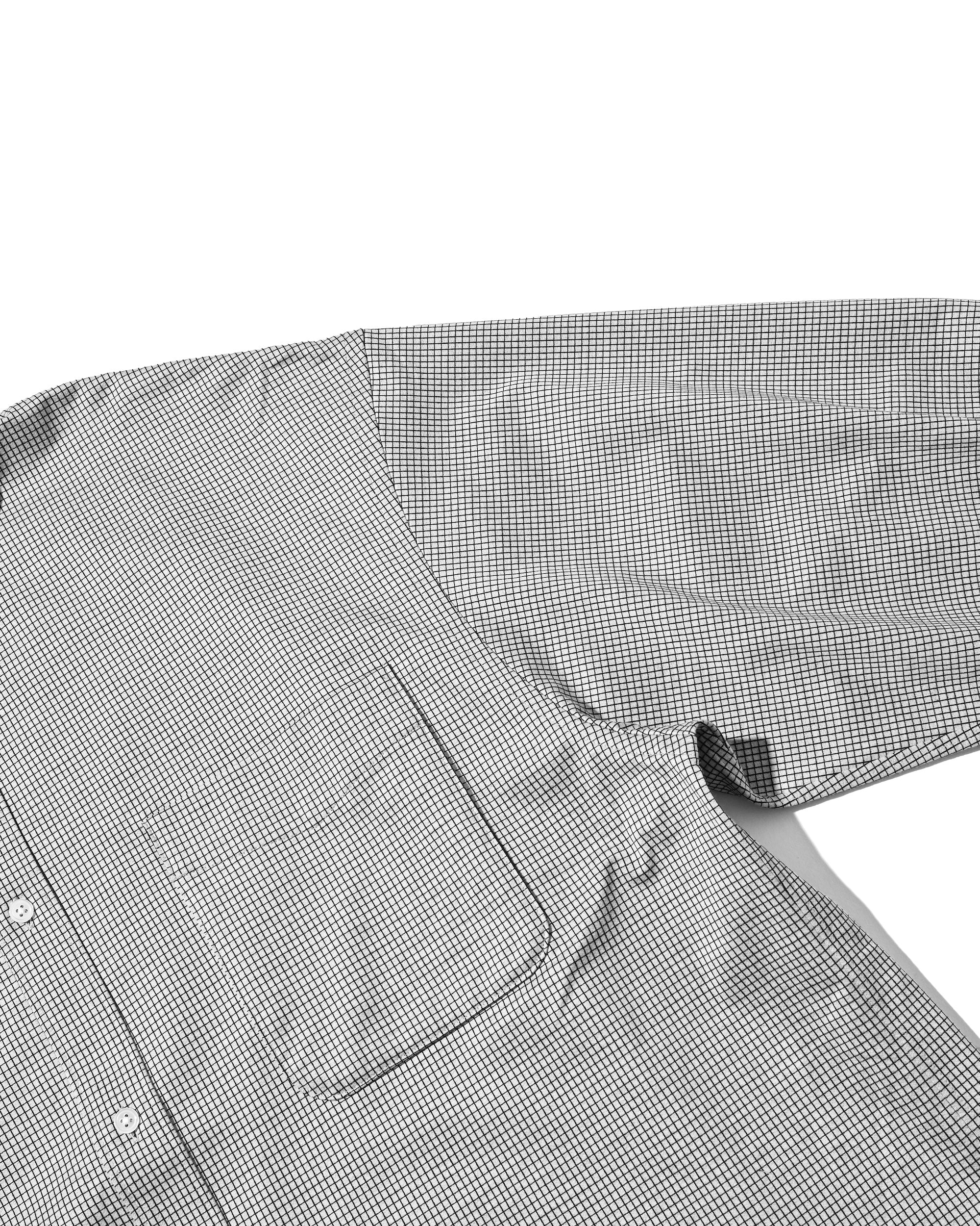 MINI GRID CHECK 36G KNIT EVERYDAY L/S SHIRT (WHITE×BLACK)
