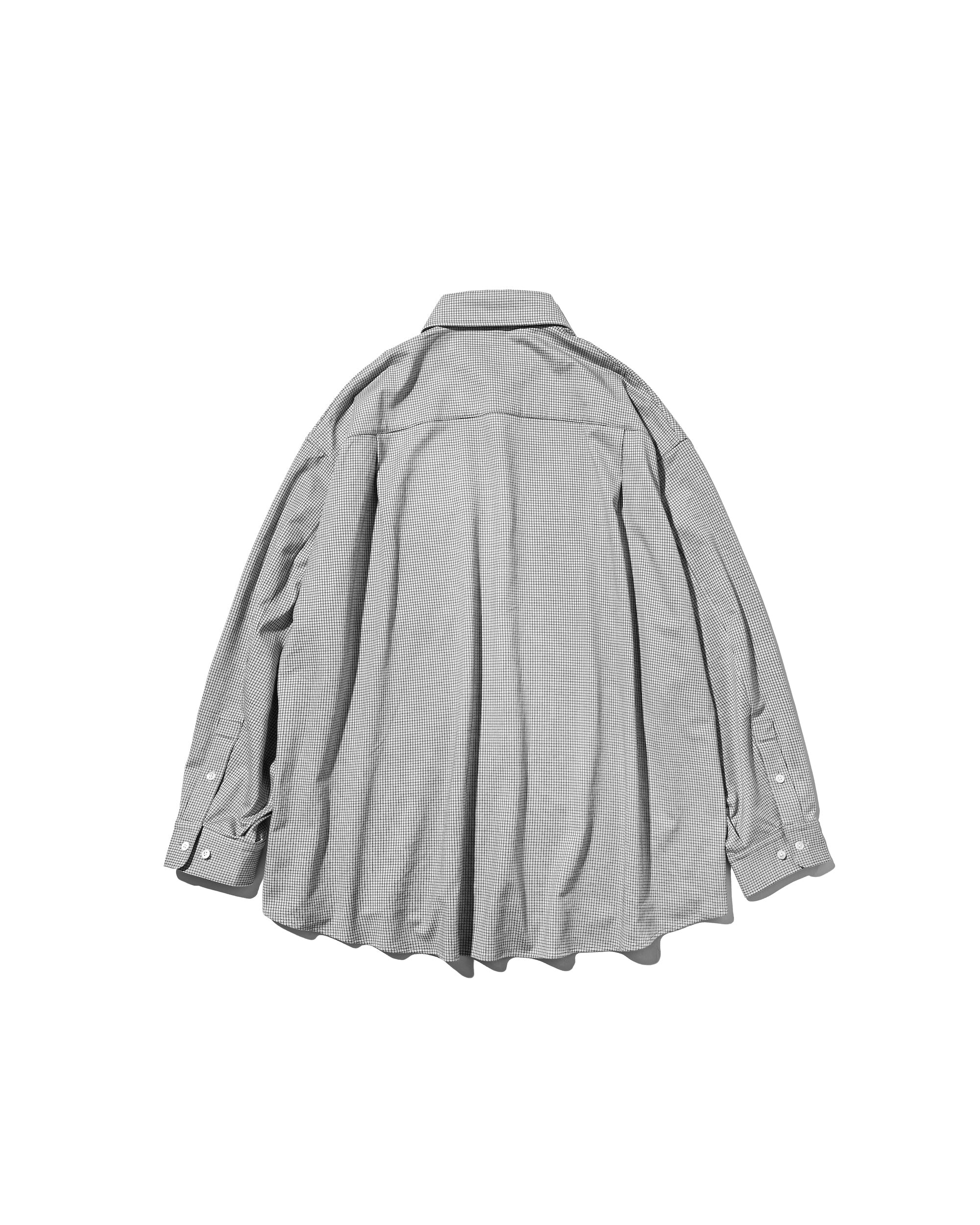【5.16 SAT 20:00- IN STOCK】MINI GRID CHECK 36G KNIT EVERYDAY L/S SHIRT (WHITE×BLACK)