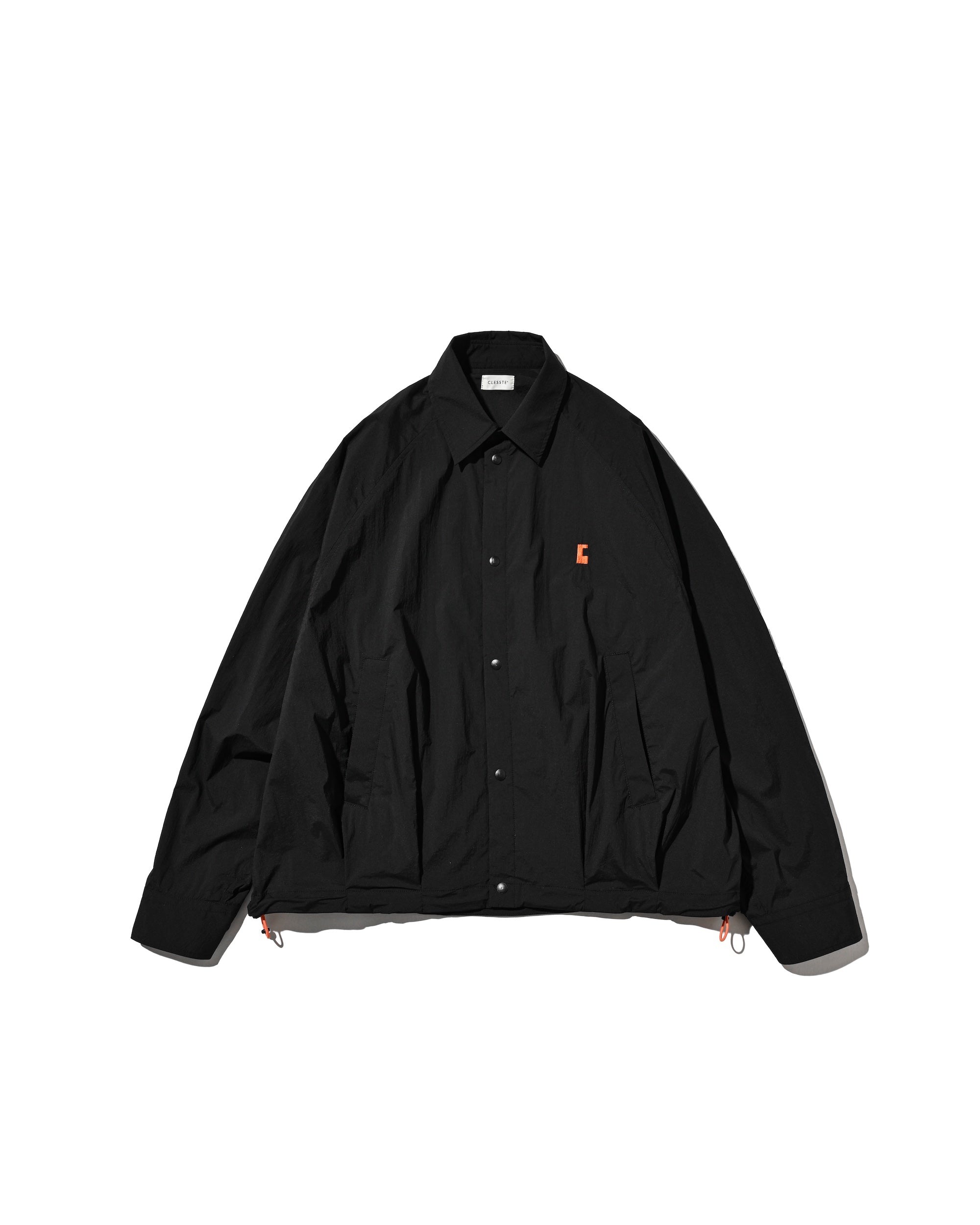 完売 CLESSTE NYLON CITY UNIFORM JACKET 黒 1 C” CRISPY NYLON CITY UNIFORM BALLOON L/S SHIRT JACKET (BLACK×ORANGE)