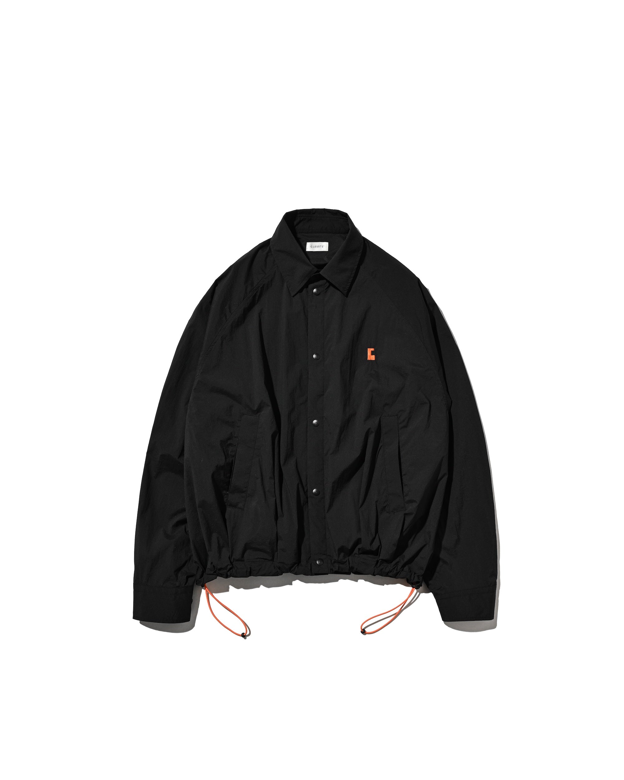 【5.9 SAT 20:00- IN STOCK】"C” CRISPY NYLON CITY UNIFORM BALLOON L/S SHIRT JACKET (BLACK×ORANGE)