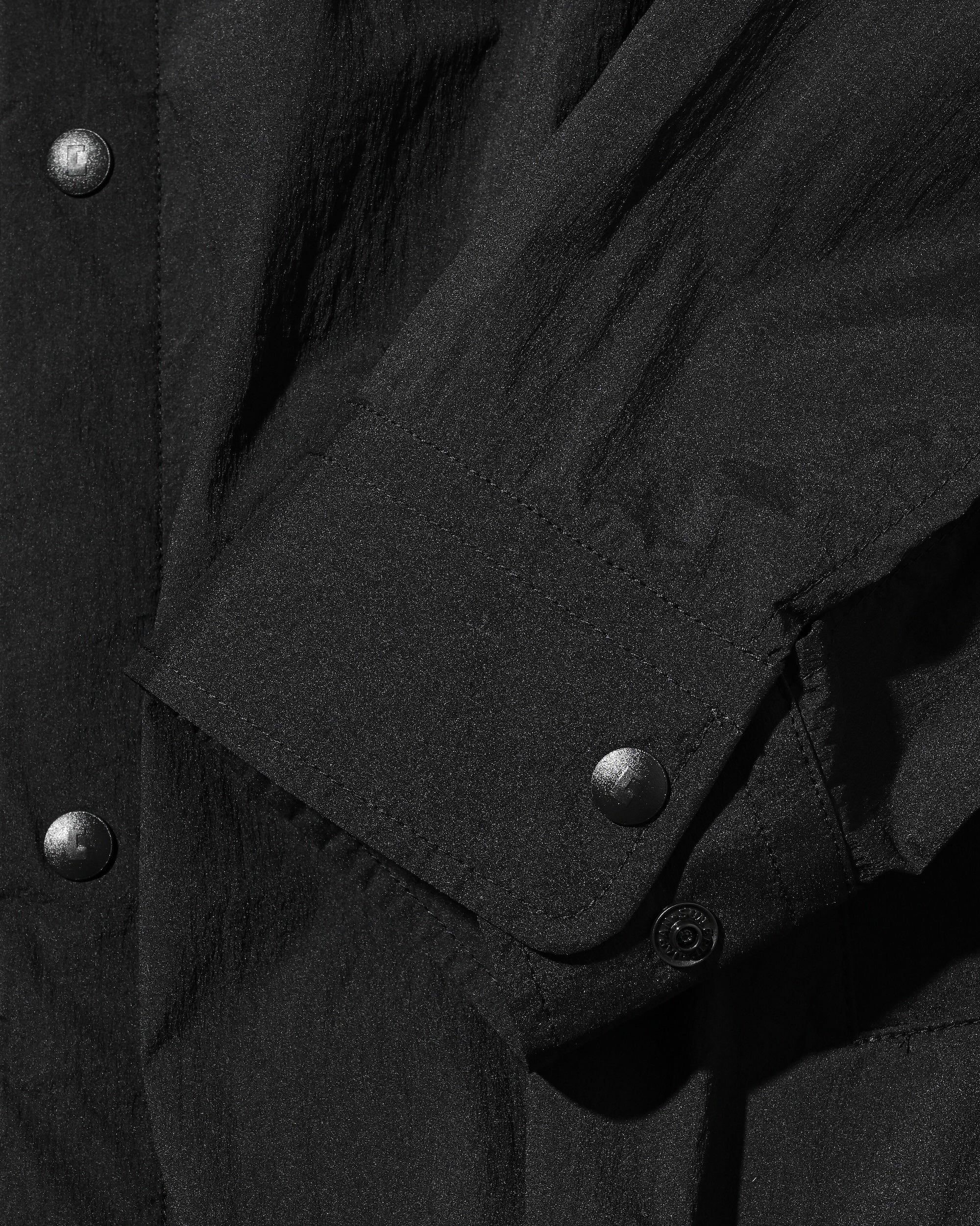 "C” CRISPY NYLON CITY UNIFORM BALLOON L/S SHIRT JACKET (BLACK×WHITE)