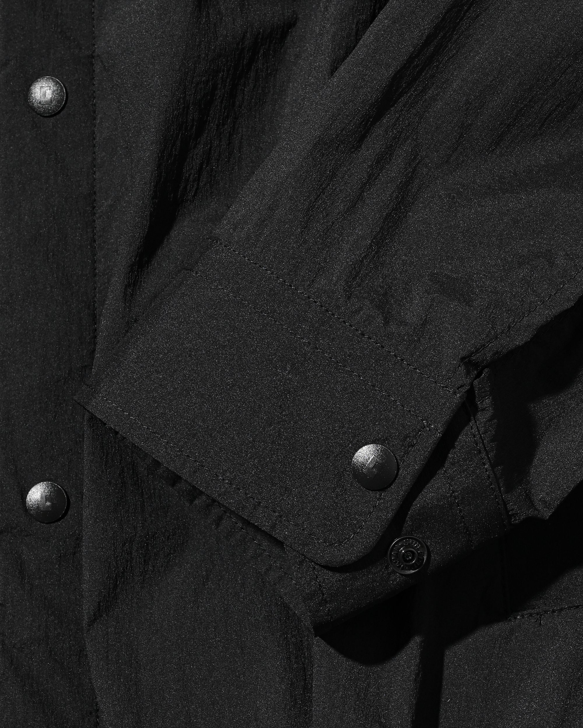 CRISPY NYLON CITY UNIFORM BALLOON L/S SHIRT JACKET (BLACK)