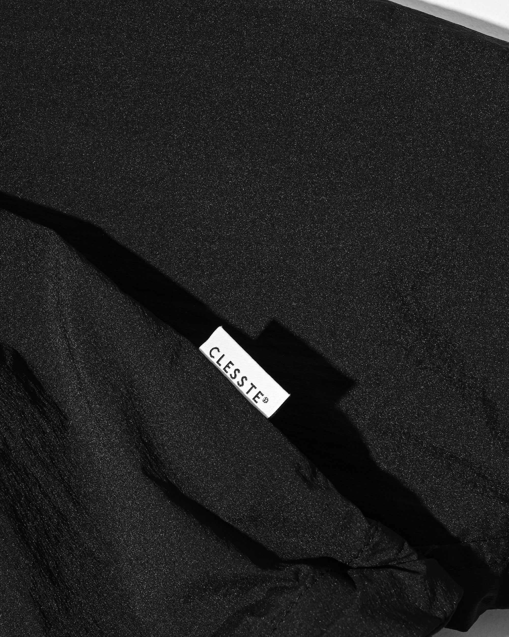 CRISPY NYLON CITY UNIFORM BALLOON L/S SHIRT JACKET (BLACK)