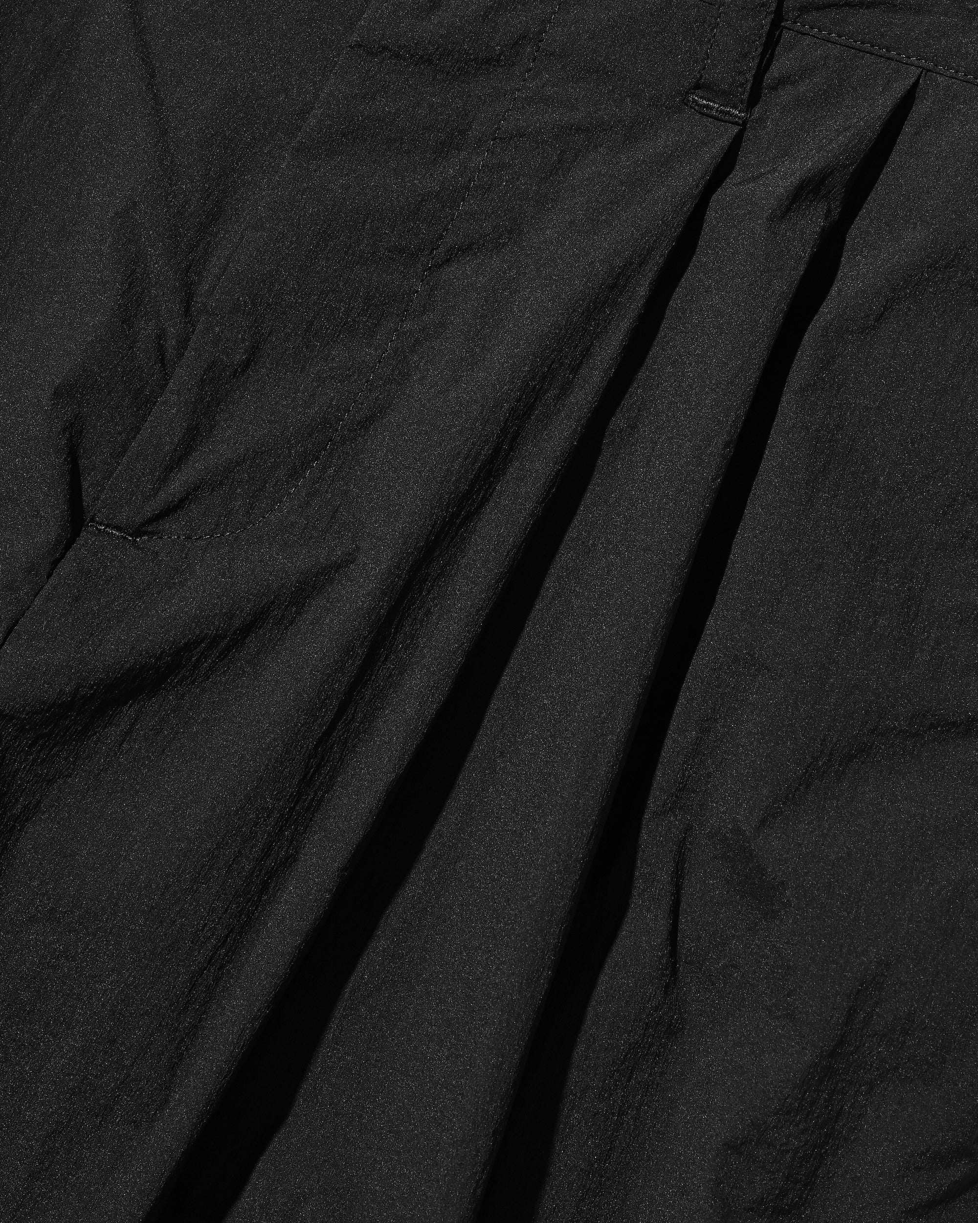 CRISPY NYLON CITY UNIFORM WIDE TAPERED PANTS (BLACK)