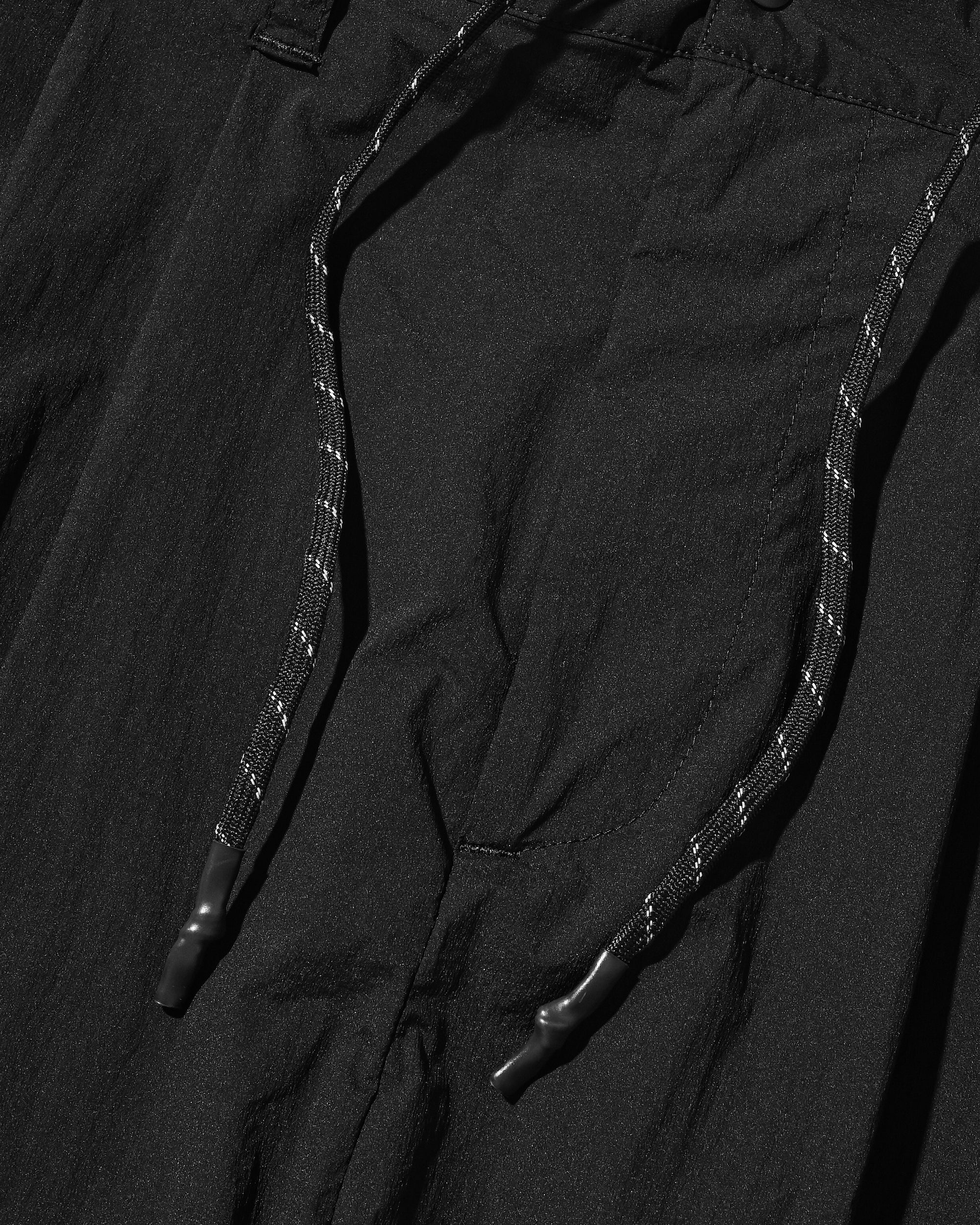 CRISPY NYLON CITY UNIFORM WIDE TAPERED PANTS (BLACK)