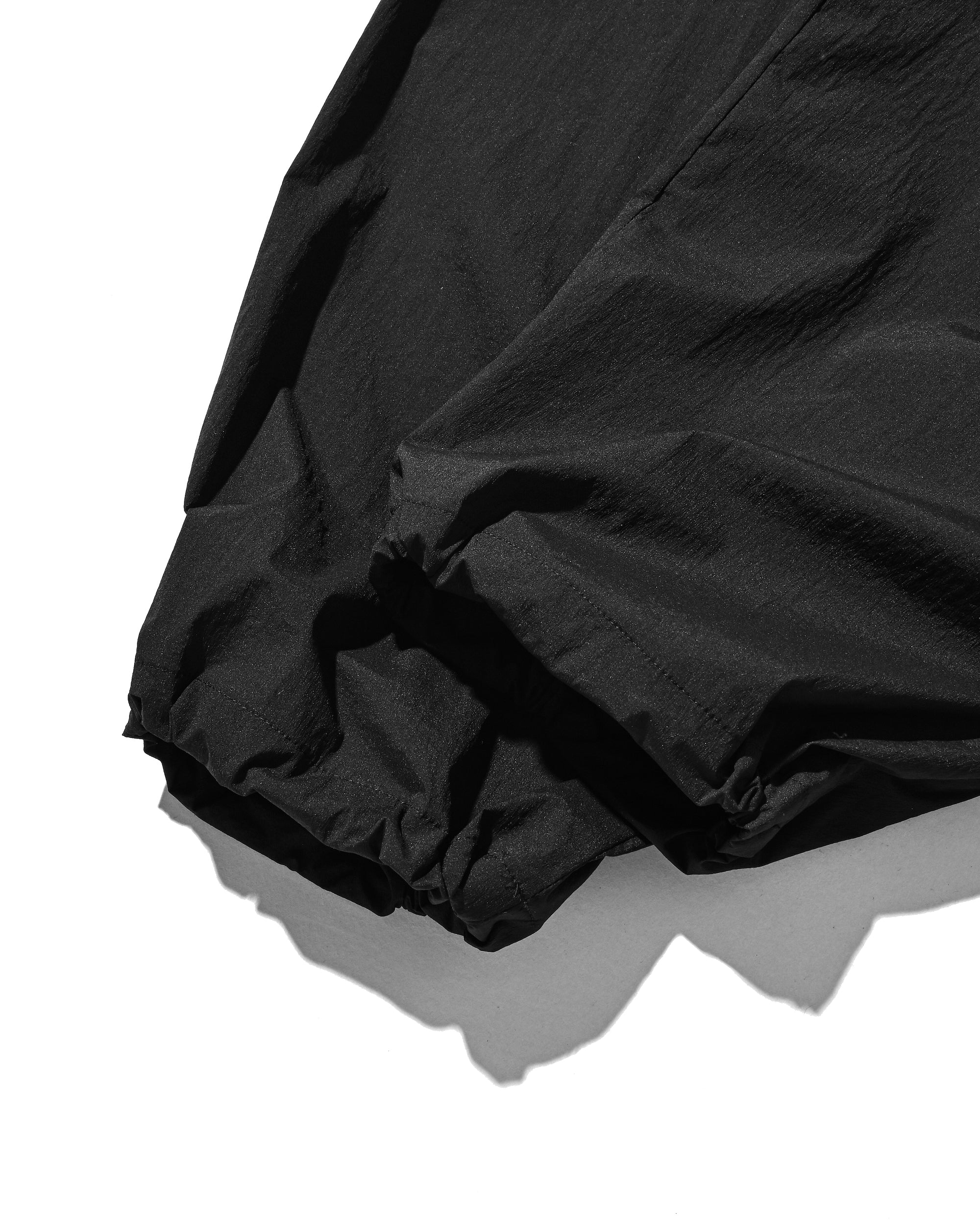 CRISPY NYLON CITY UNIFORM WIDE TAPERED PANTS (BLACK)