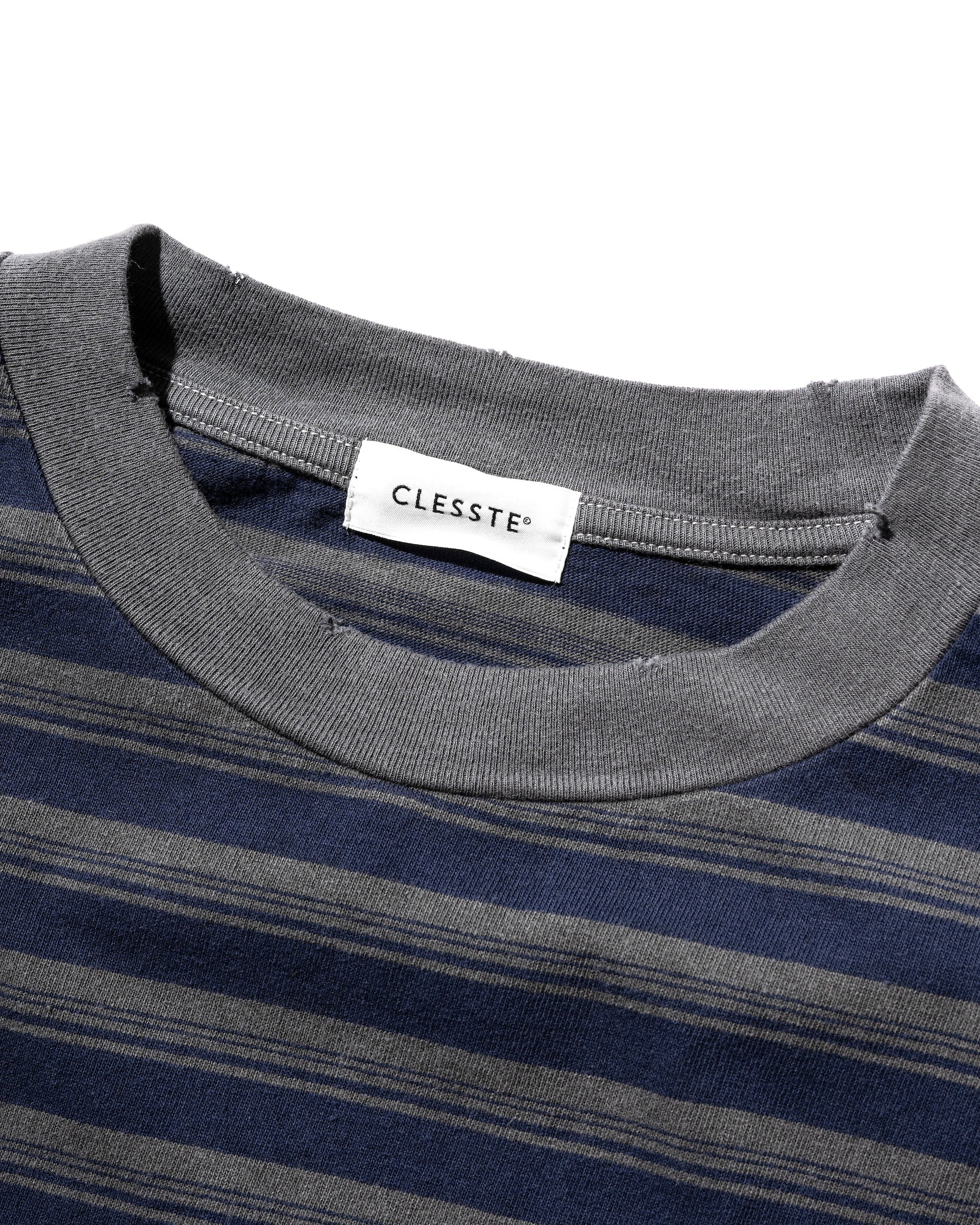 【10.8 WED 20:00- IN STOCK】PIGMENT DYED MULTI STRIPED L/S T-SHIRT WITH DRAWSTRINGS